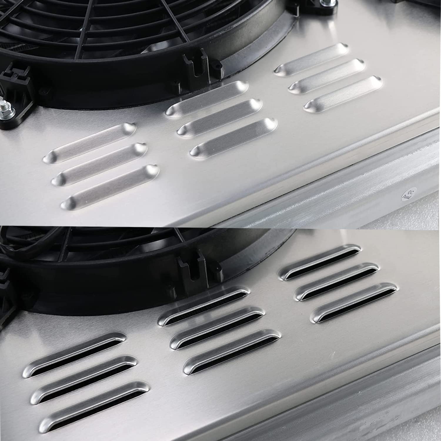 CU162 Aluminum Radiator 3 Row with Fan Shroud Assembly - Compatible with 1970-1987 Chevy GMC C/K/G-Series C10 K10 Camaro Monte Carlo Malibu Blazer Oldsmobile Cadillac Seville Pontiac Buick G Body - Perfect for Engine Cooling & Performance Upgrades