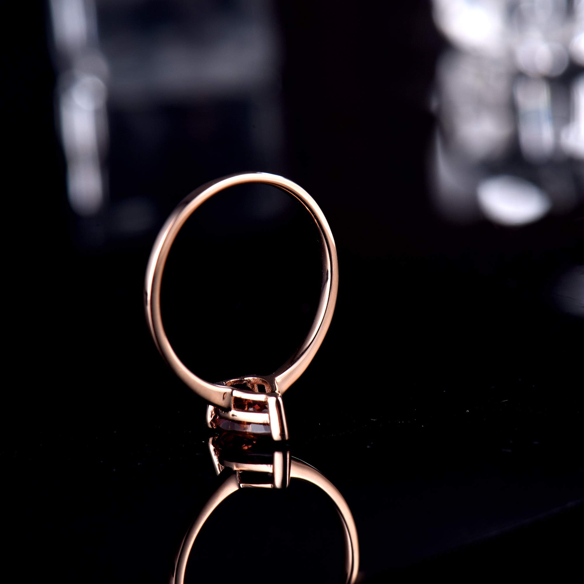 14K Rose Gold Vintage Ring with Natural Diamond & Pink Tourmaline - Elegant Women's Jewelry for Weddings, Anniversaries & Special Occasions