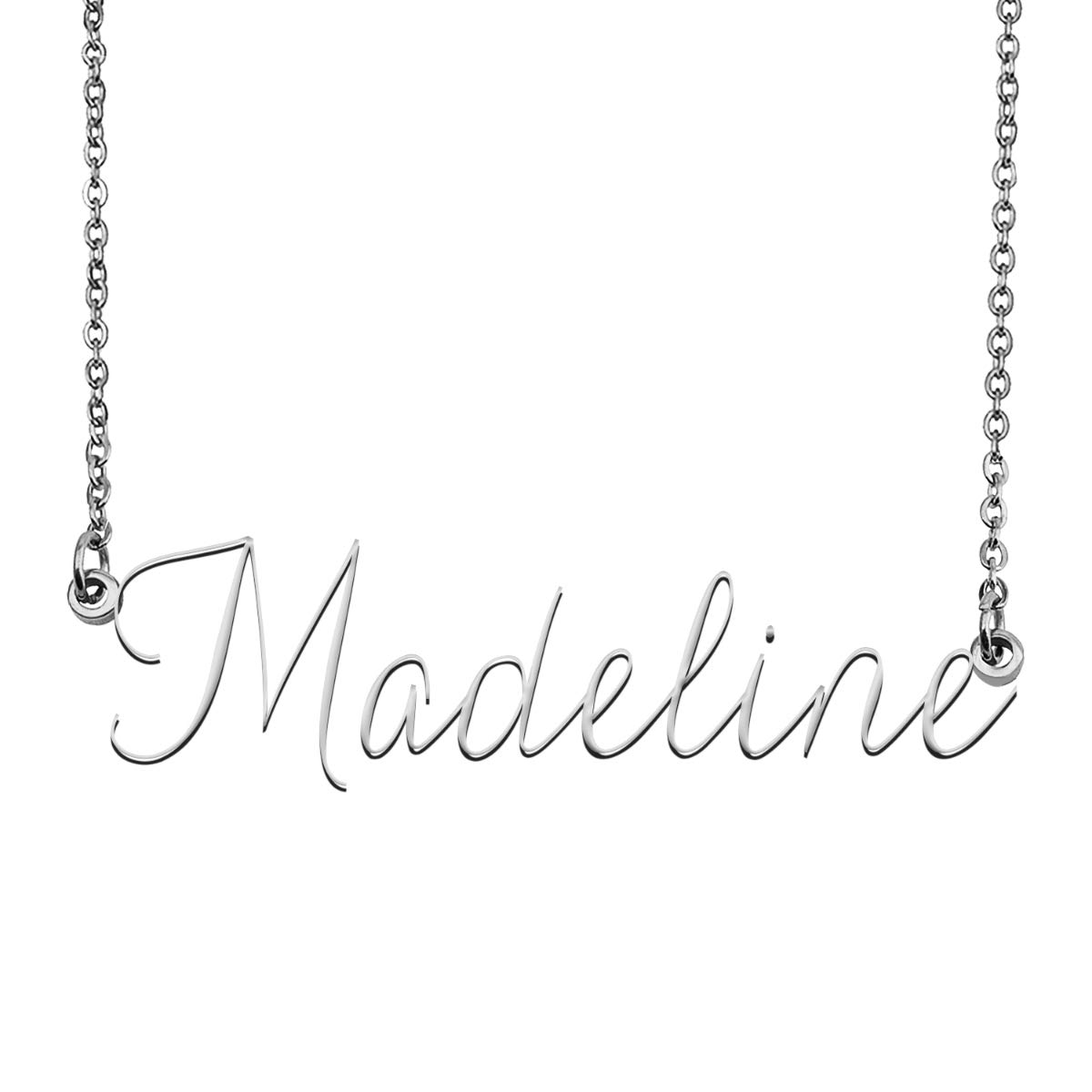 Madeline Custom Name Necklace - Personalized Name Plate Jewelry for Women | Birthday Gift for Her, Anniversary Present, Mother's Day Jewelry