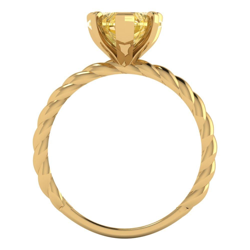 2.0ct Heart Citrine Ring 18K Gold for Engagement & Anniversary