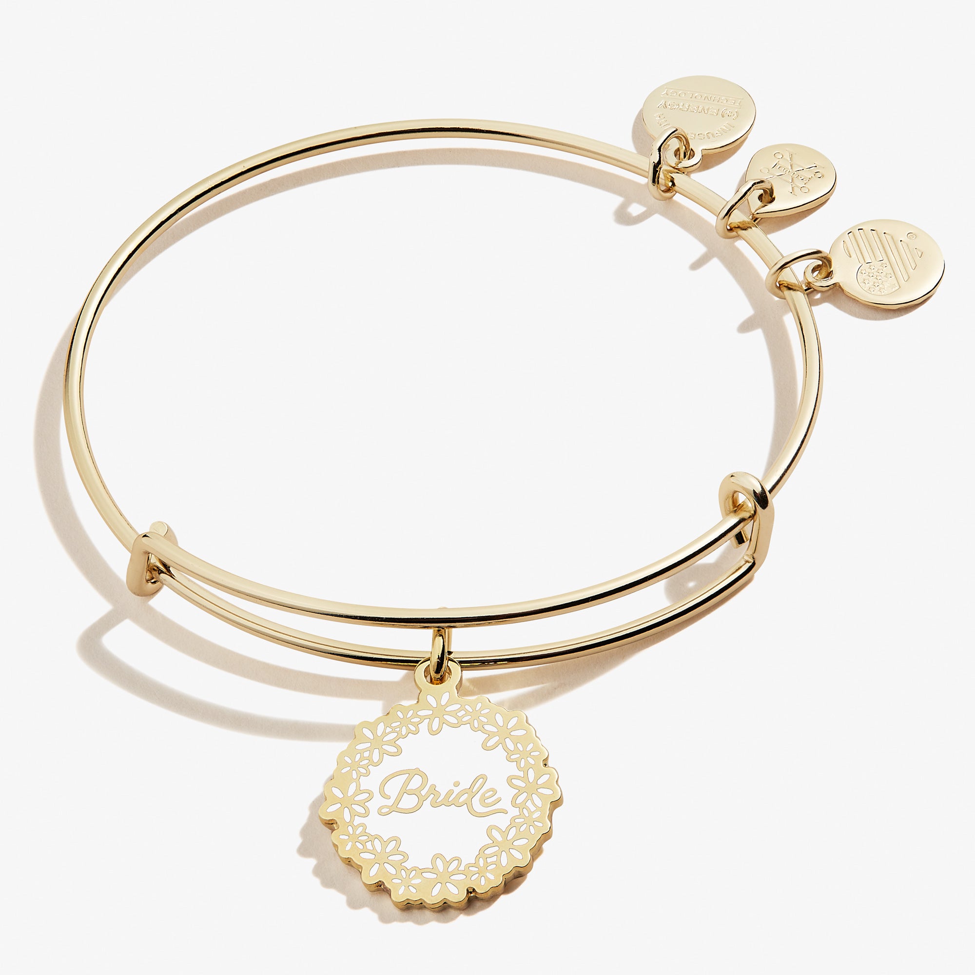 Elegant Bride Charm Bangle - Sterling Silver Wedding Bracelet for Brides, Bridesmaids & Engagement - Perfect for Wedding, Anniversary & Special Occasions