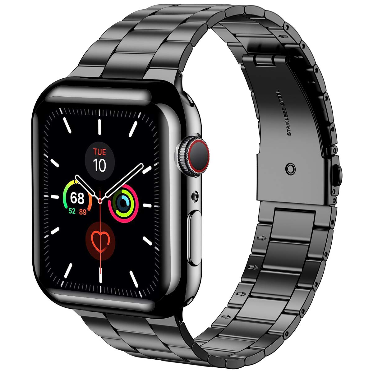 Premium Stainless Steel Apple Watch Band Compatible with All Series (49mm 46mm 45mm 44mm 42mm 38mm 40mm 41mm) - Durable Metal iWatch Strap with Protective Case & Screen Protector for Men & Women | Perfect for Work, Gym & Everyday Wear