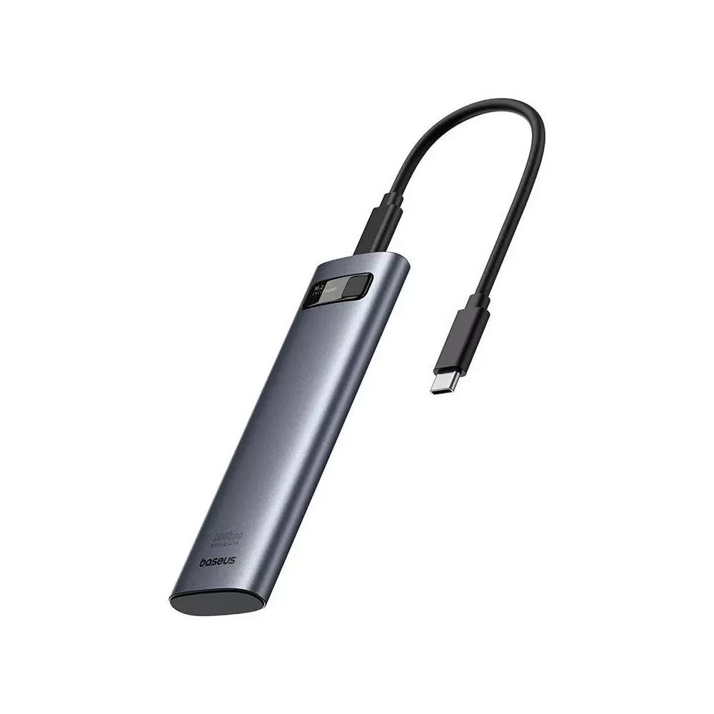 Baseus FlyJoy Series M.2 NVMe SSD Enclosure - Space Grey | Portable External Hard Drive Case for MacBook, Windows PC | Fast Data Transfer for Gaming, Video Editing & Work Files