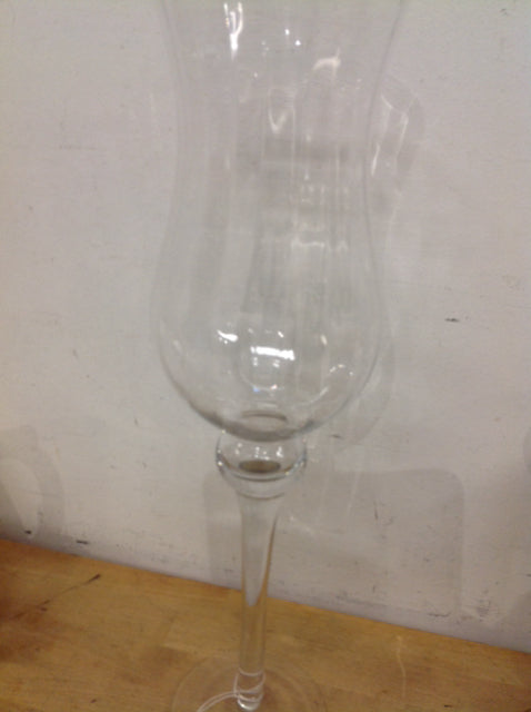 19-Inch Clear Glass Hurricane Vase - Elegant Centerpiece for Weddings, Parties, and Home Decor