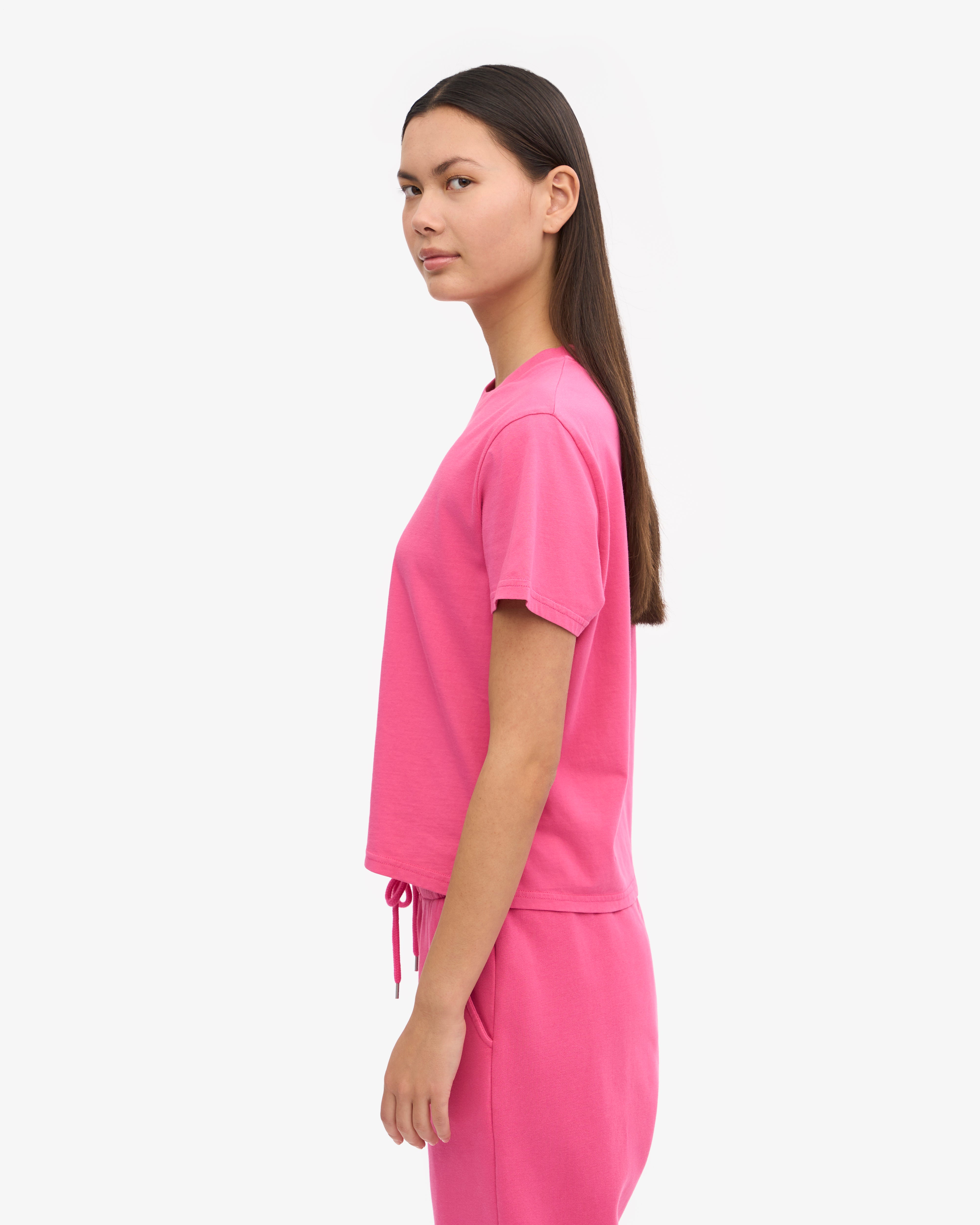 Organic Boxy Crop Tee - Soft Cotton Women's T-Shirt in Bubblegum Pink | Casual Wear, Street Style, Summer Outfits