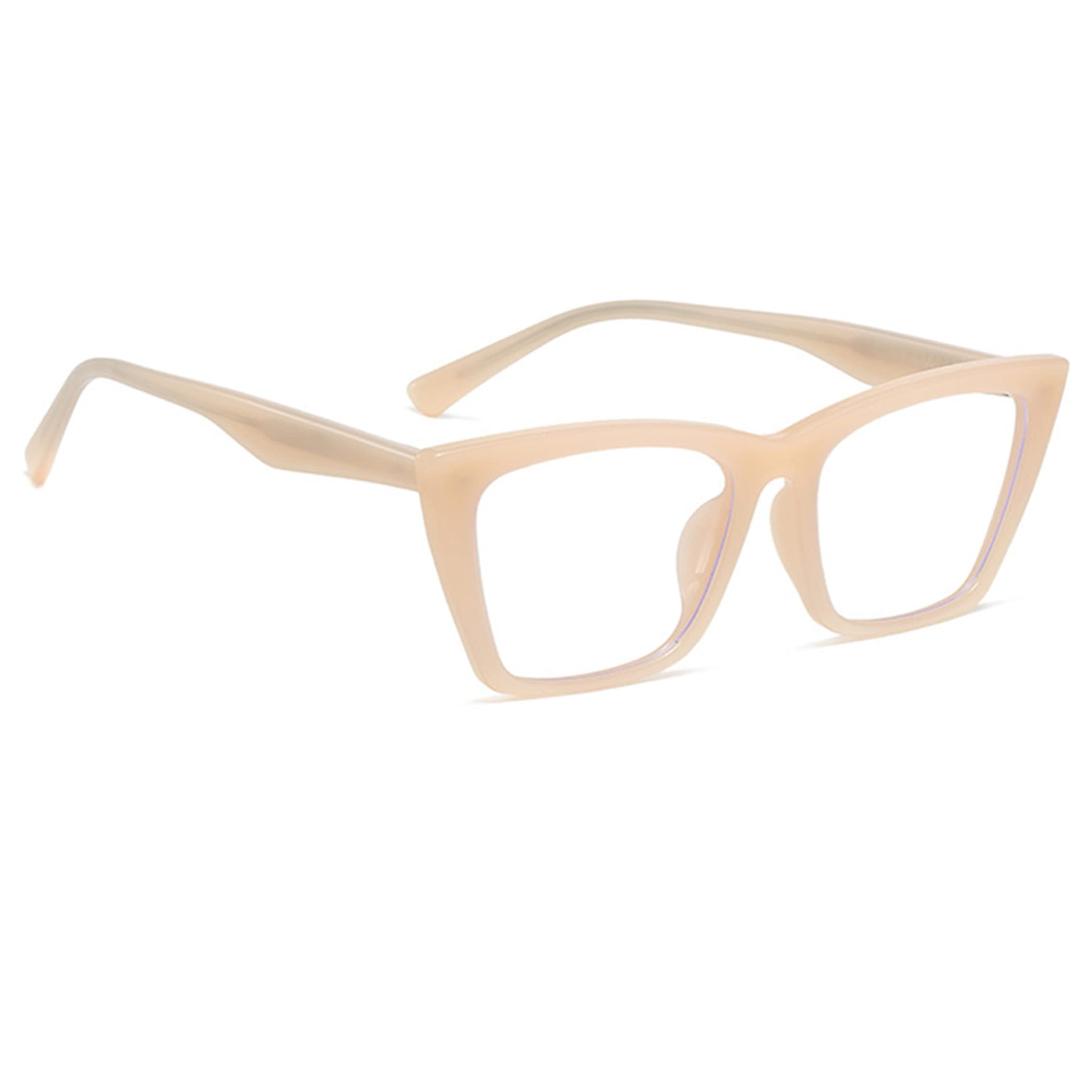 Blue Light Blocking Reading Glasses for Men & Women - Oversized Cat Eye Frame Computer Glasses with UV Protection - Perfect for Office Work, Screen Time & Night Reading
