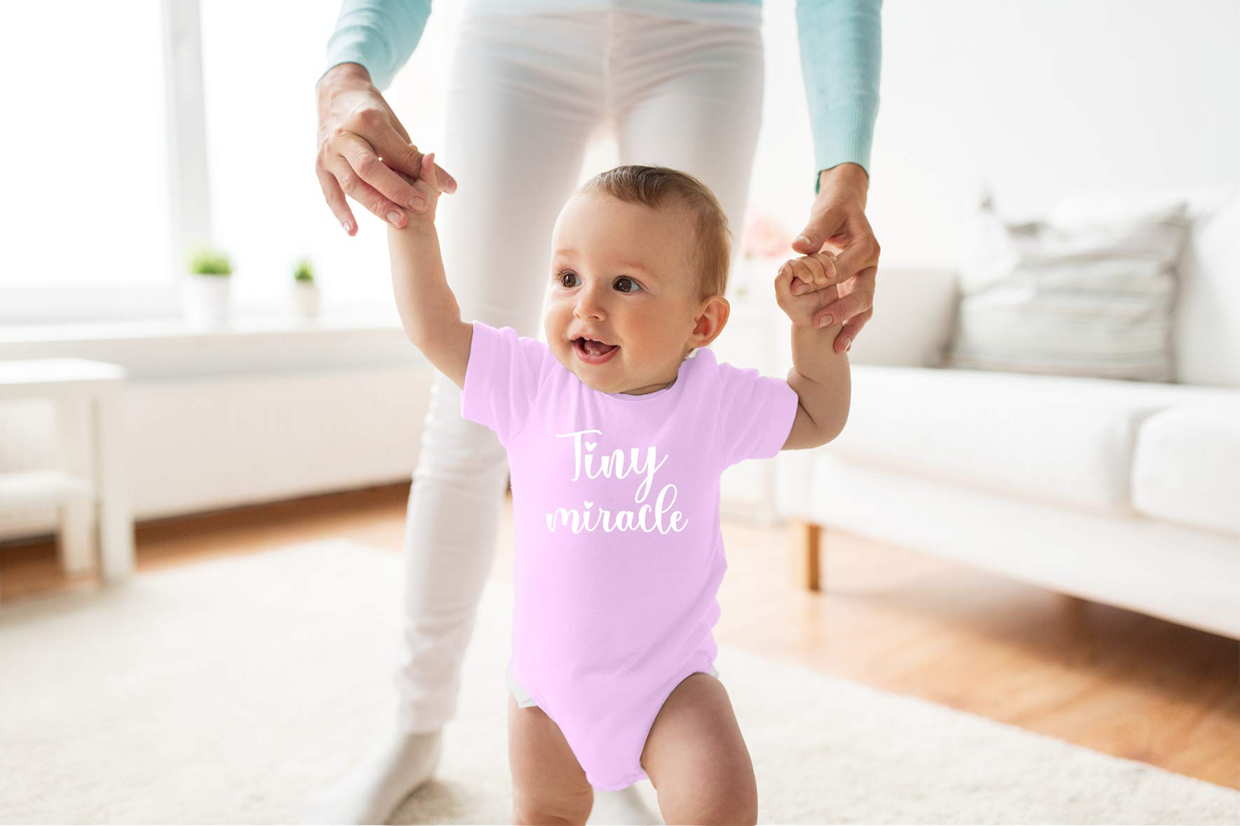 Tiny Miracle Funny Baby Bodysuit - Cute Newborn Outfits for Girls & Boys - Perfect for Photos, Playtime & Special Occasions