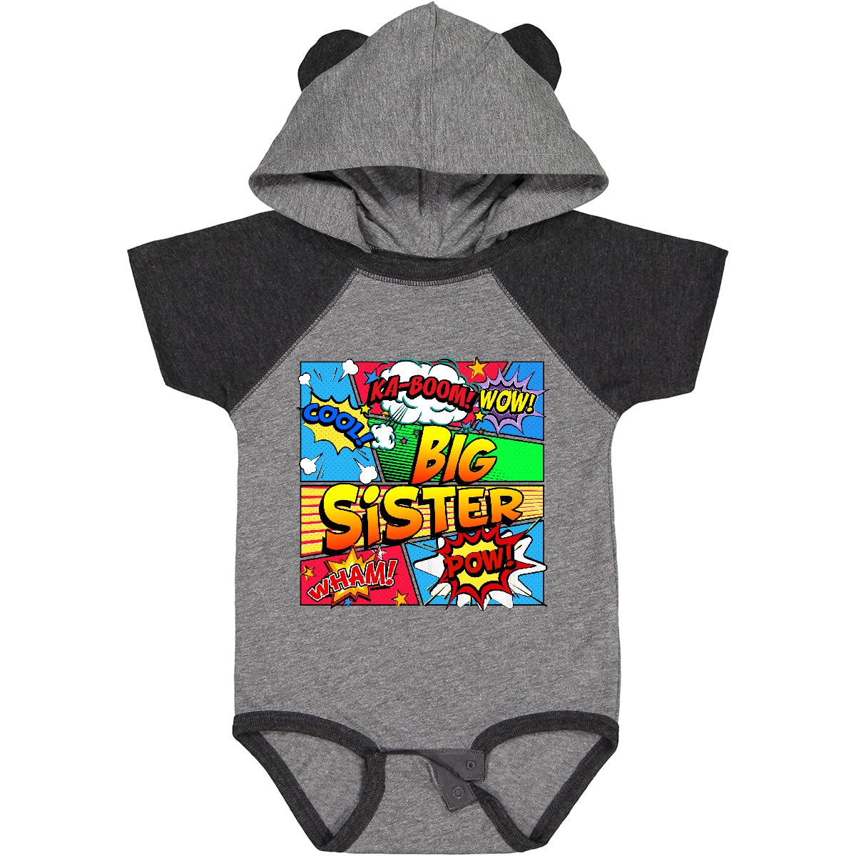 Inktastic Big Sister Comic Book Baby Bodysuit - Cute Matching Outfit for Newborn & Toddler Siblings - Perfect for Family Photos, Birth Announcements & Special Occasions