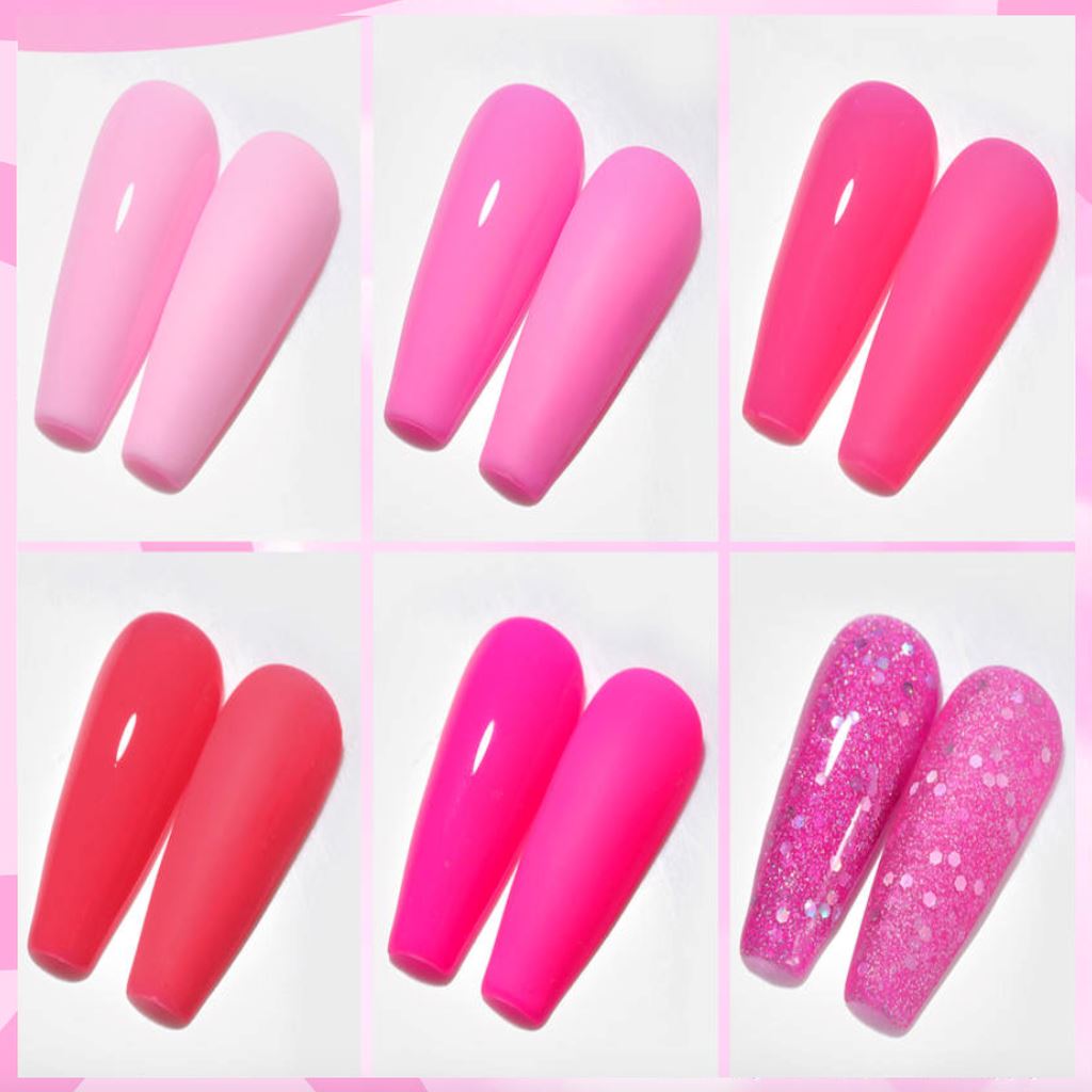 Hot Pink Series Gel Polish Set - 6 Vibrant Colors for Long-Lasting Nails | Perfect for Manicures, Pedicures & Nail Art | Salon-Quality DIY Nail Kit