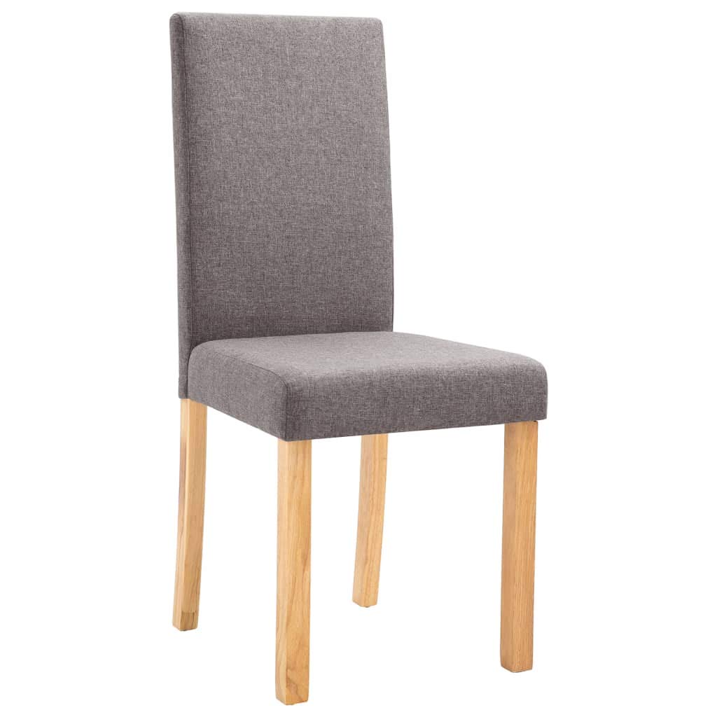 SKM Modern Dining Chairs Set of 4 - Taupe Fabric Upholstered Kitchen Chairs with Sturdy Metal Legs - Comfortable Seating for Dining Room, Kitchen, Breakfast Nook and Small Spaces