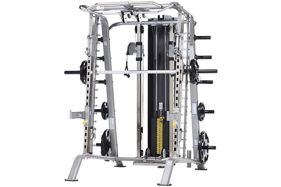 TuffStuff Evolution Smith Machine & Half Cage Set (CSM 725WS) - Home Gym Strength Training Equipment for Weight Lifting & Fitness Workouts