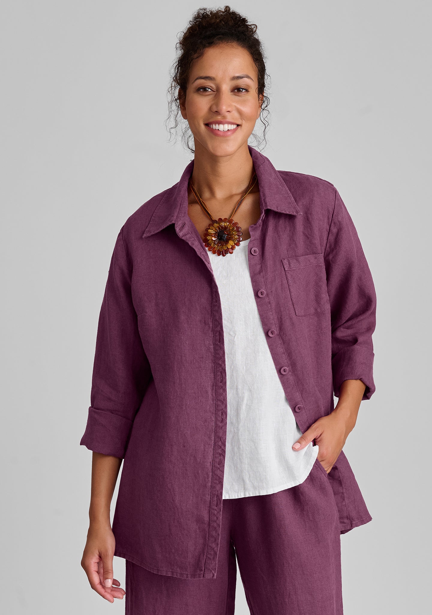 Stylish Linen Bias Back Shirt for Women - Breathable & Comfortable Summer Blouse - Perfect for Casual Outings, Beach Trips & Office Wear - FINAL SALE
