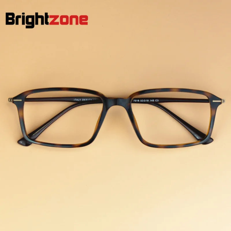Brightzone Unisex Full Rim Square Ultem Carbon Steel Eyeglasses 79019 - Lightweight Durable Frames for Men & Women - Perfect for Reading, Work, and Everyday Wear