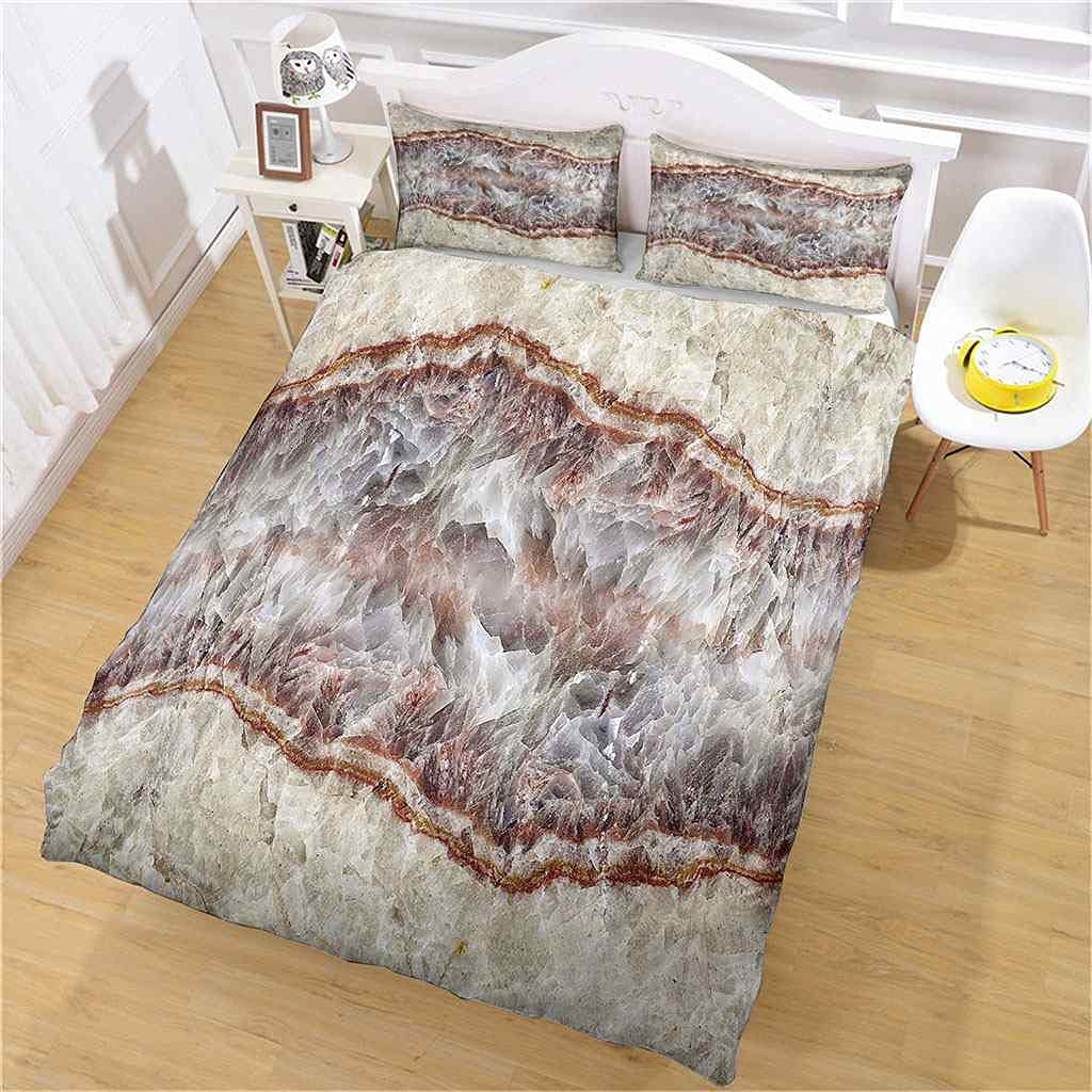 Modern Abstract Slate Pattern Queen Duvet Cover Set 90