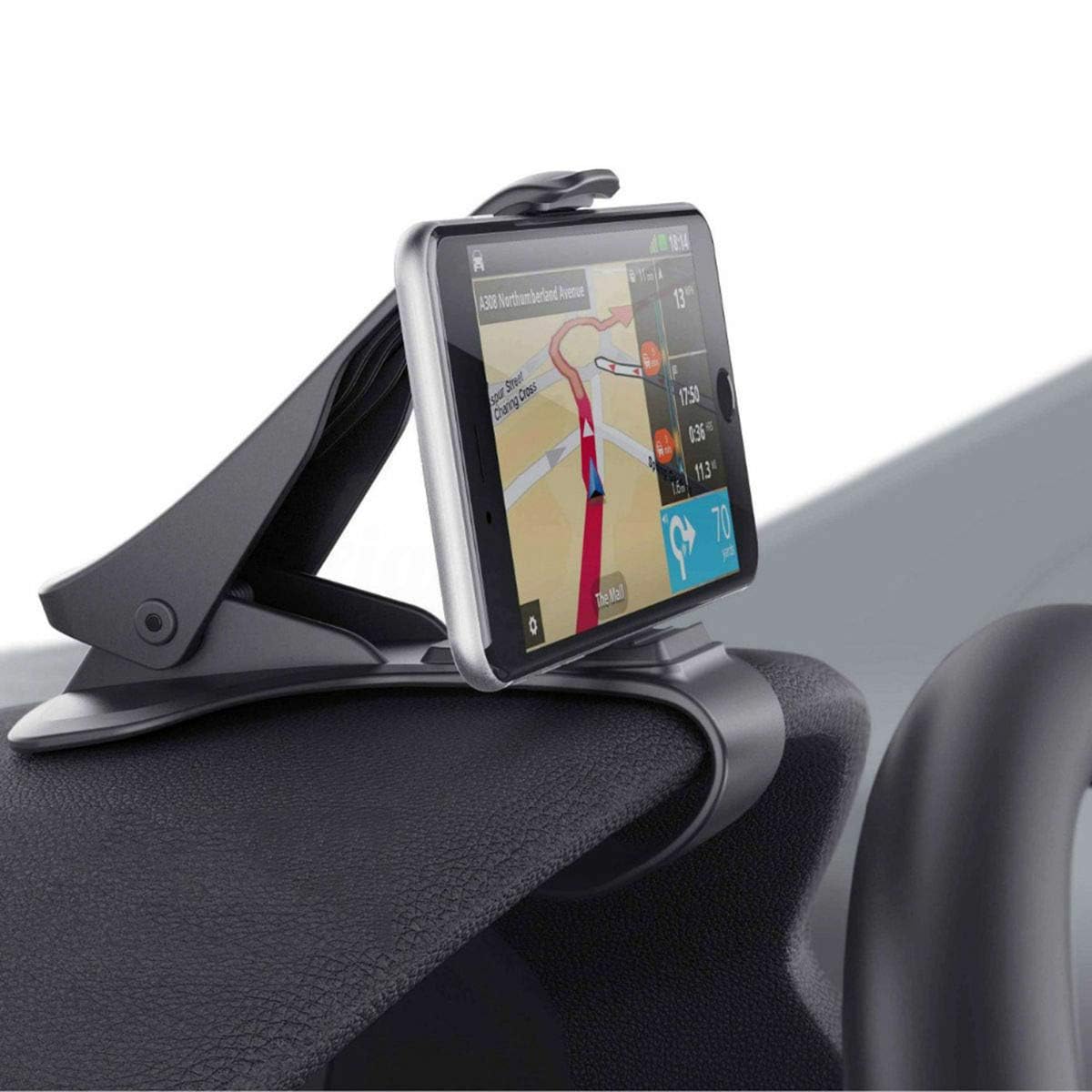 THXCO DishyKooker Universal Car Phone Holder - Clip On HUD GPS Dashboard Mount for iPhone & Android (4.7-6.5 Inch) - Non-Slip Stand for Safe Driving & Navigation