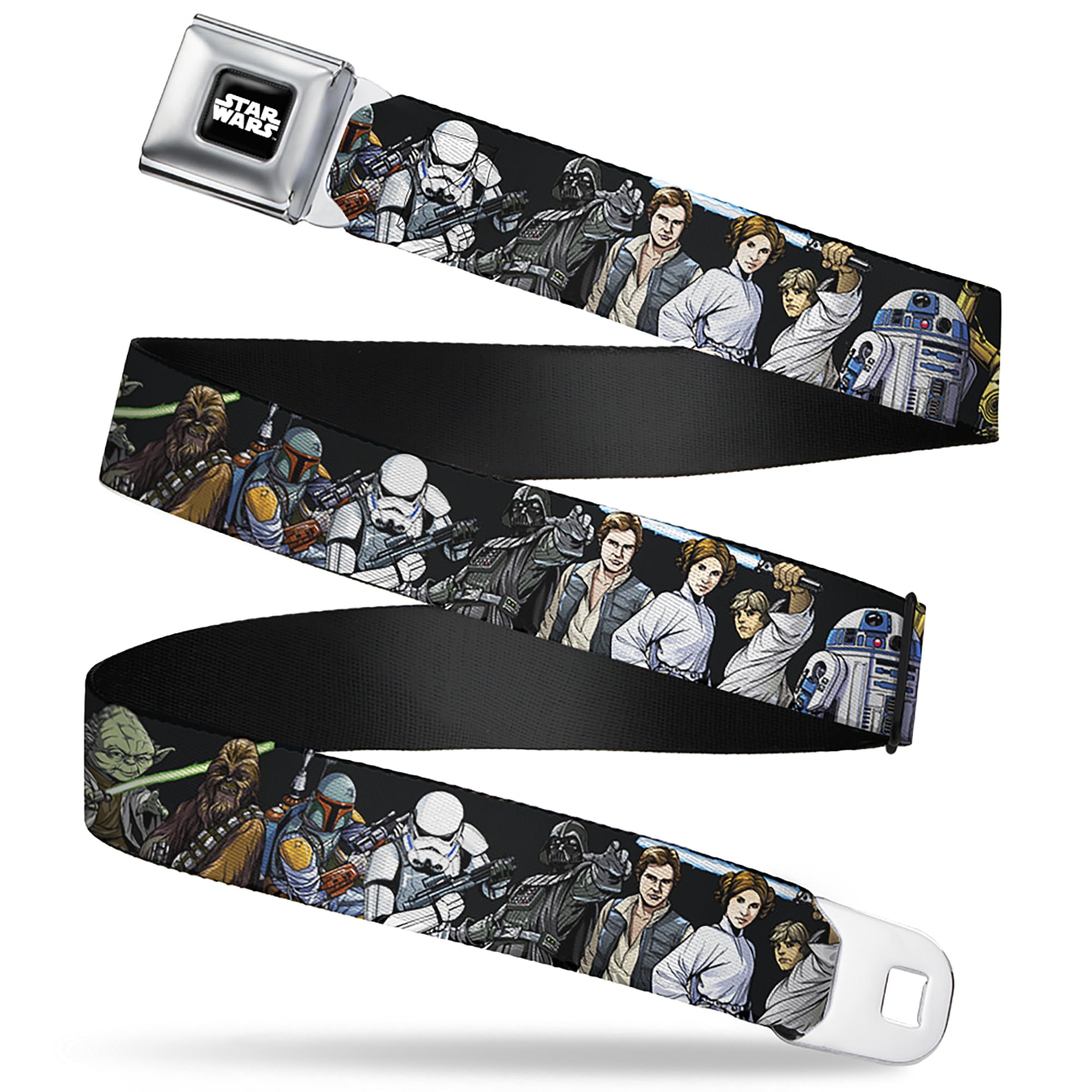 Star Wars Character Belt - Adjustable Seatbelt Buckle with Classic Poses | Perfect for Cosplay, Halloween Costumes & Star Wars Fans