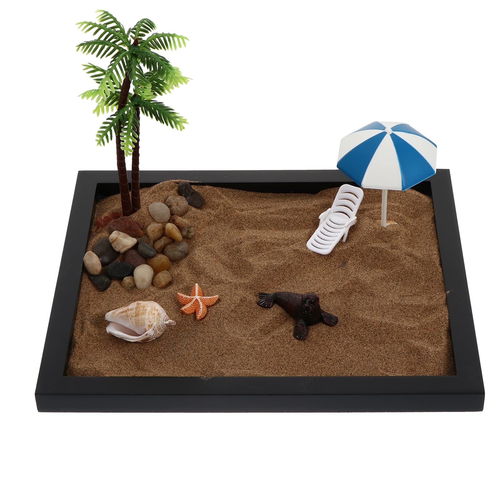 TOYANDONA Mini Zen Garden Sandbox Set with Sand, Rocks & Accessories - Desktop Meditation Decor for Relaxation, Yoga & Office Stress Relief | Perfect for Home, Spa & Workspace Decor