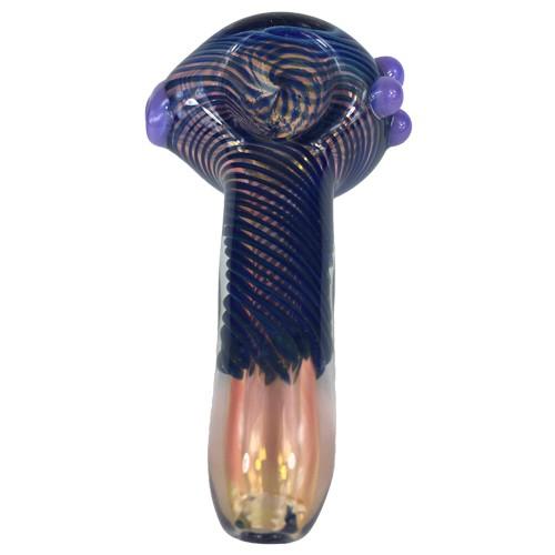 Blue Chameleon Glass Spoon Pipe - Handmade Smoking Pipe for Herbs & Tobacco | Portable & Durable for Travel, Camping & Outdoor Use