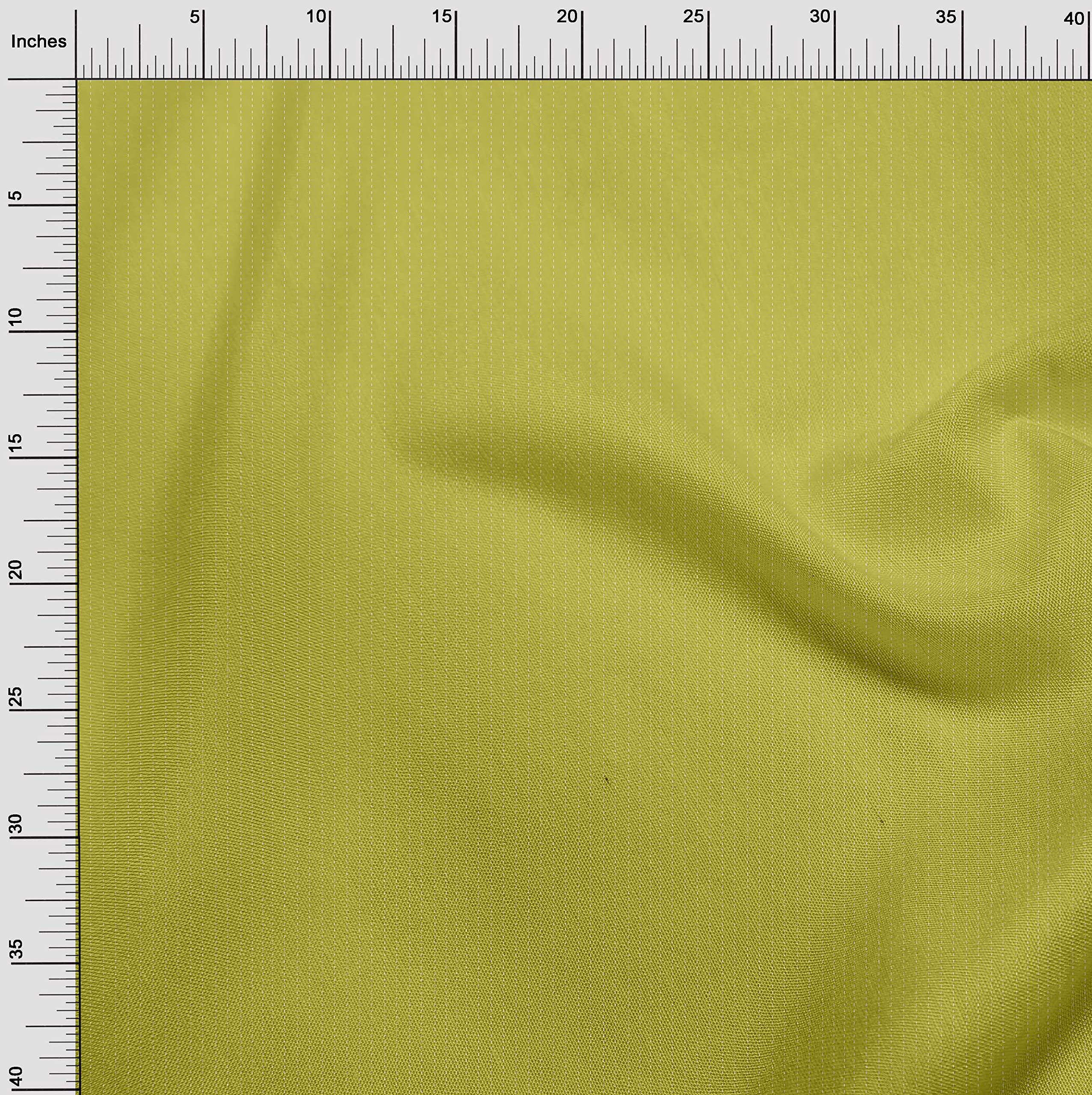 oneOone Silk Tabby Lime Green Fabric Stripes - 42 Inch Wide Printed Sewing Material by The Yard for DIY Clothing, Dresses, Scarves & Home Decor Projects
