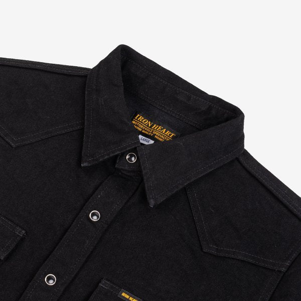 Iron Heart IHSH 295BB 14oz Selvedge Denim Western Shirt for Men - Vintage Style Workwear & Casual Outfit Essential