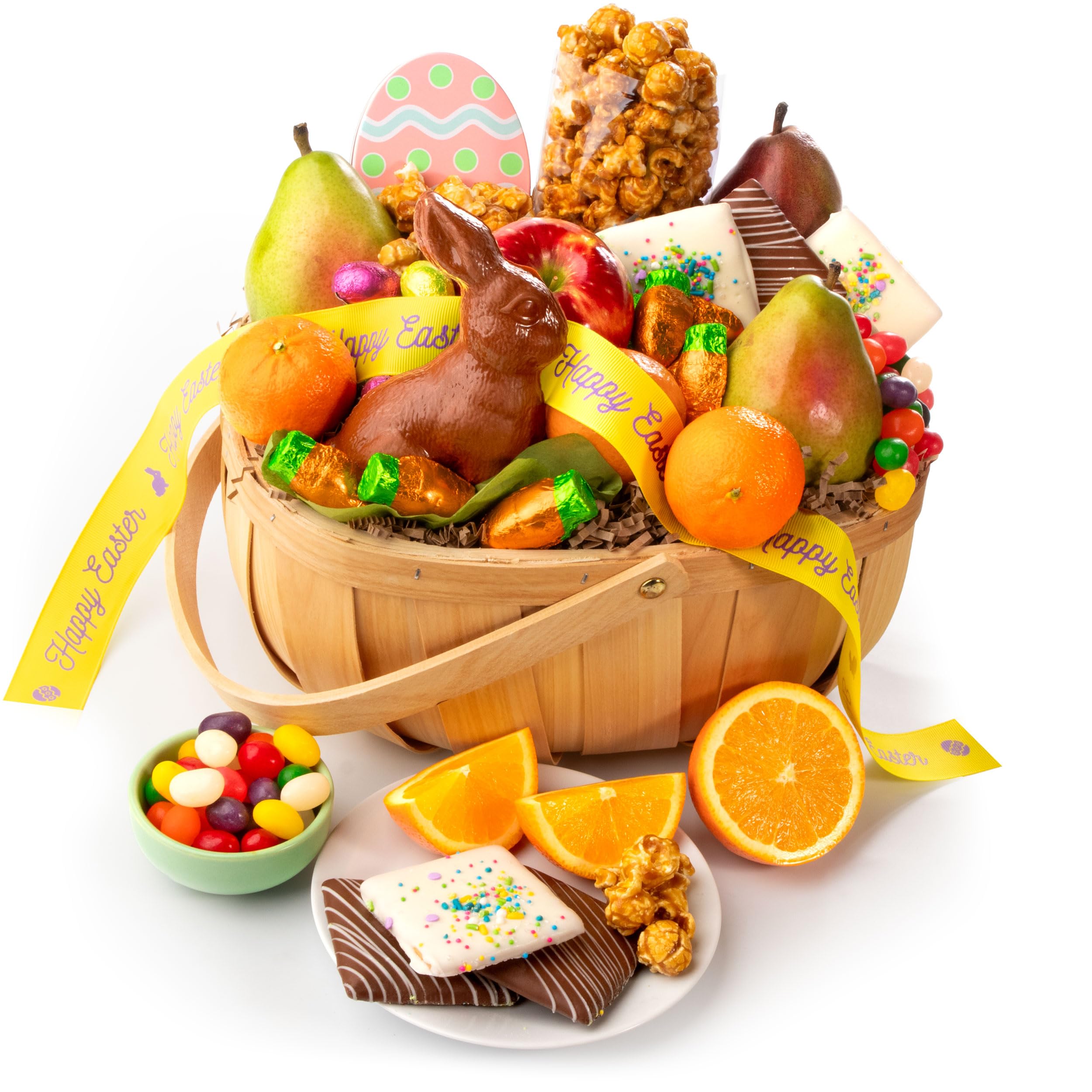 Easter Bunny Fruit and Treats Gift Basket - Delicious Assortment for Easter Celebrations, Parties, and Holiday Gifting
