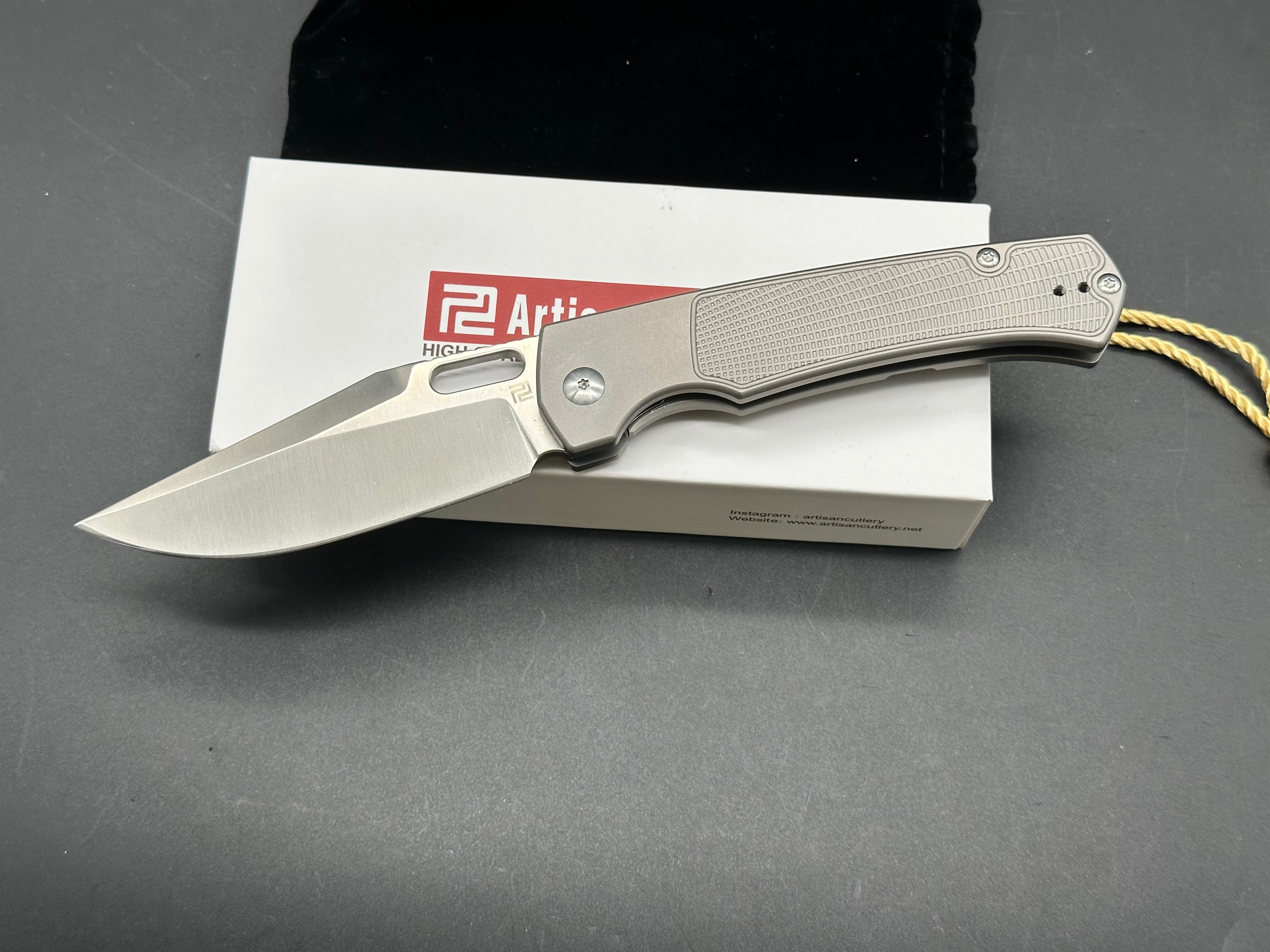 ARTISAN CUTLERY REVEL 1867T Folding Knife - AR RPM9 Blade & Titanium Handle | EDC, Outdoor Survival, Camping, Hunting Gear