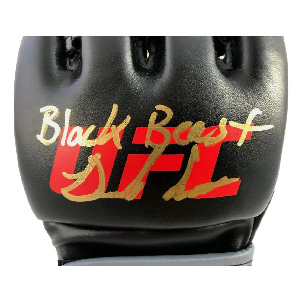 Derrick Lewis Signed UFC Black Gloves - 