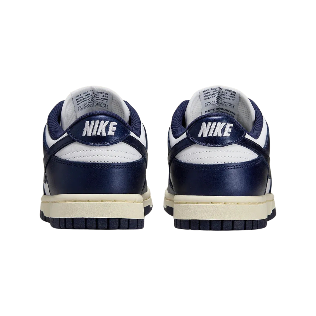 Nike Women's Dunk Low Premium Vintage Navy Sneakers - Retro Basketball Shoes for Women - Casual Streetwear & Gym Workout Fashion