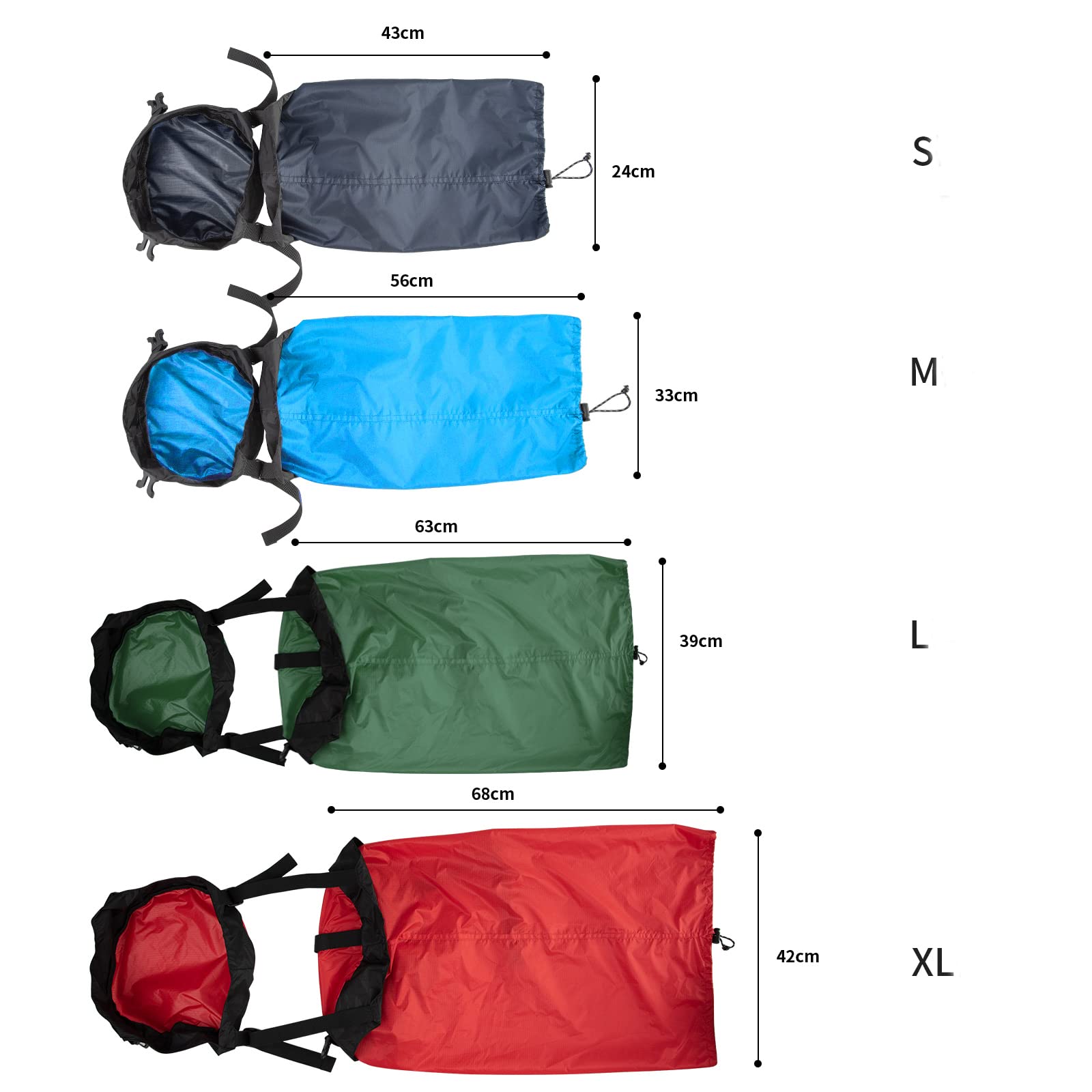 Lightweight Nylon Compression Sack for Sleeping Bags - Waterproof Stuff Sack Organizer for Camping, Backpacking & Hiking Gear | Perfect for Outdoor Adventures & Travel Storage