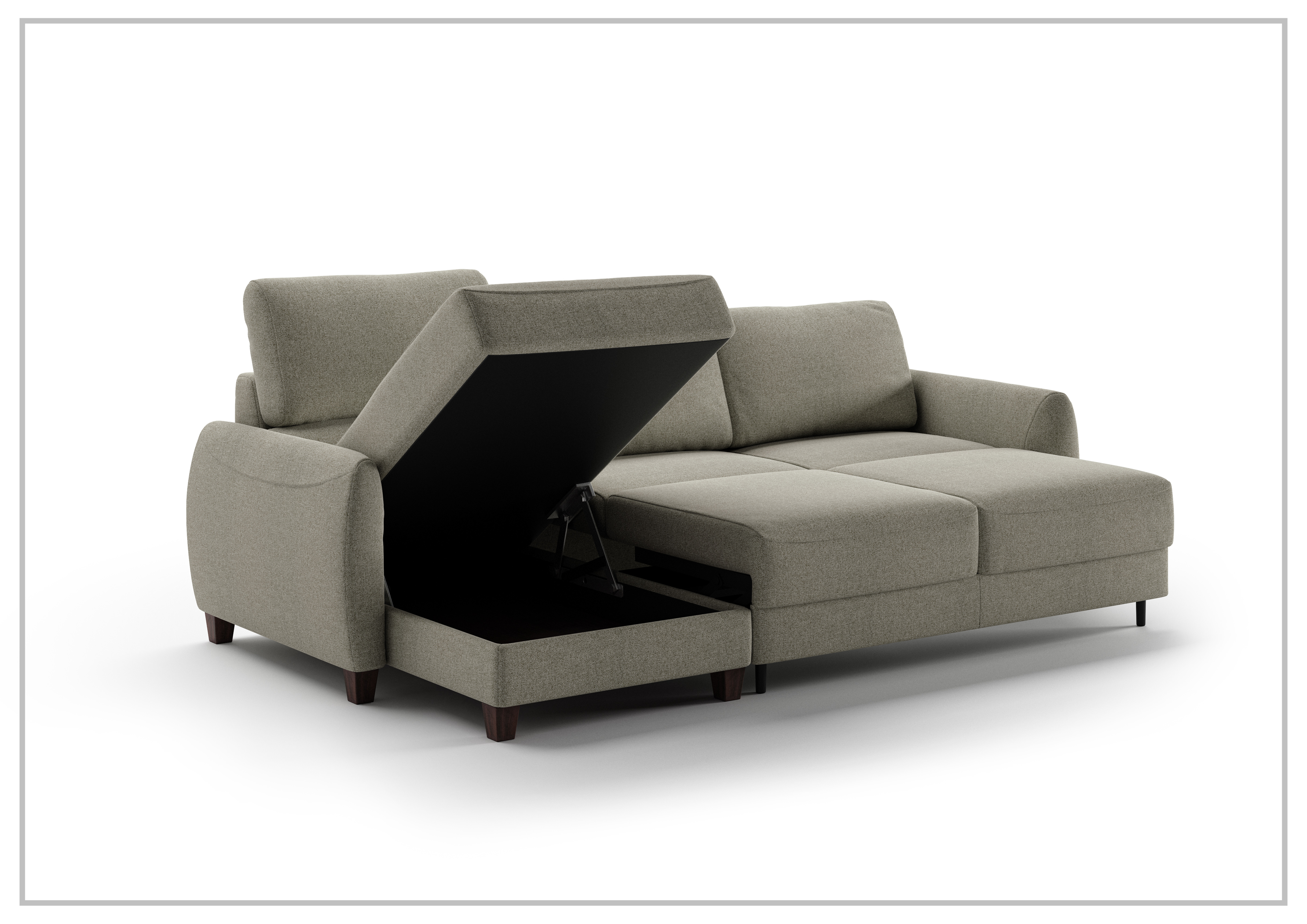 Luonto Delta 3-Seater Fabric Full XL Sectional Sofa Sleeper with Reversible Chaise - Modern Living Room Furniture for Small Spaces, Comfortable Sleeper Sofa for Guests, Perfect for Apartments and Cozy Homes