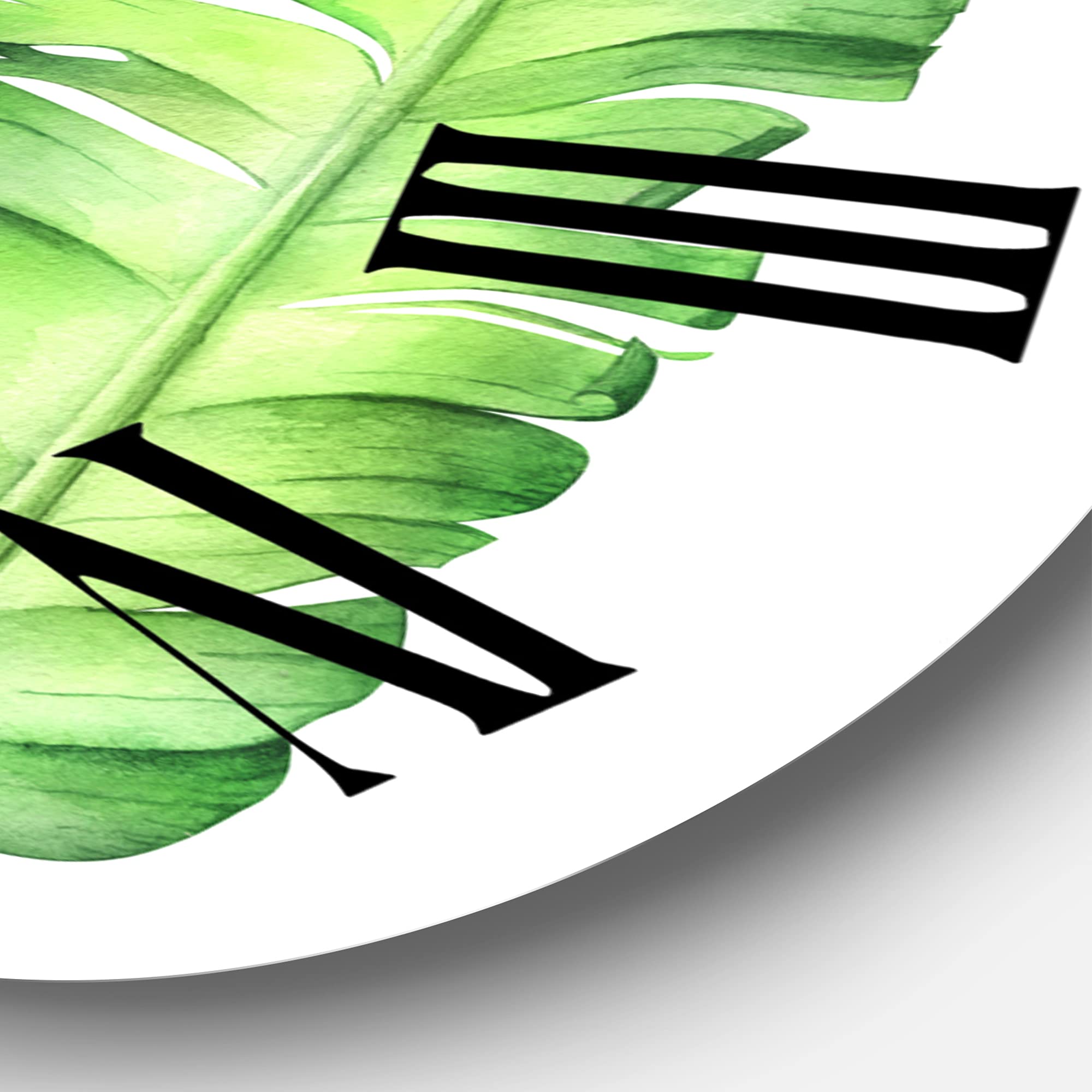 Farmhouse Wall Clock with Tropical Banana Leaves Design - Large Floral & Botanical Decor for Living Room, Kitchen, Bedroom | Perfect Rustic Home Décor Gift