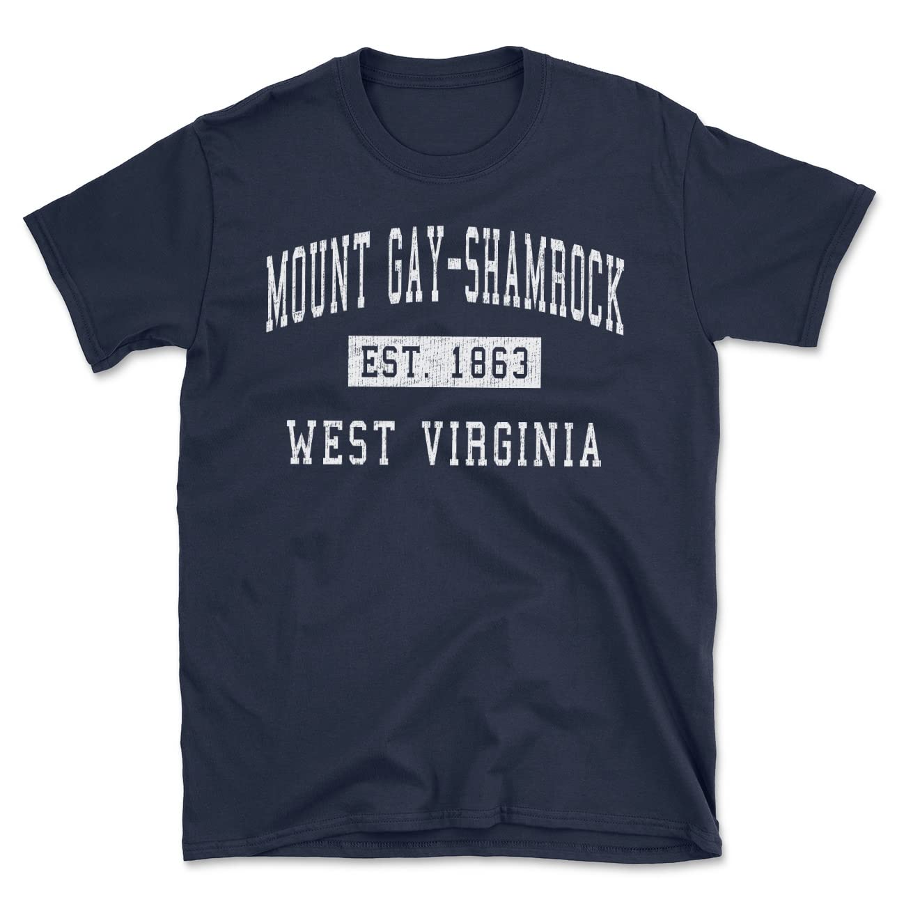 Mount Gay-Shamrock West Virginia Classic Established Men's Cotton T-Shirt - Vintage Style Comfort Tee for Casual Wear & Everyday Outfits