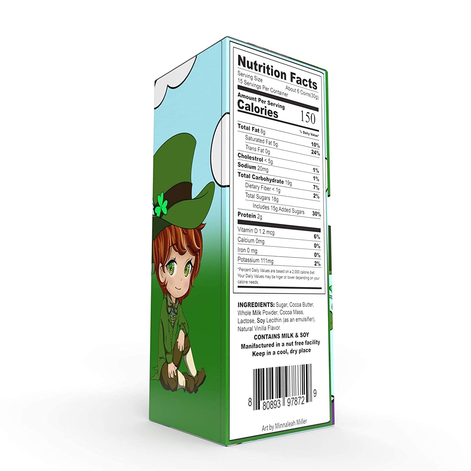 Premium Belgian Nut-Free Milk Chocolate Coins - 2 Pounds Saint Patrick's Day Shamrock Leprechaun Green & Gold Chocolate Coins (Approx. 180 Pieces), Kosher Certified | Perfect for St. Patrick's Day Gifts, Party Favors & Holiday Treats
