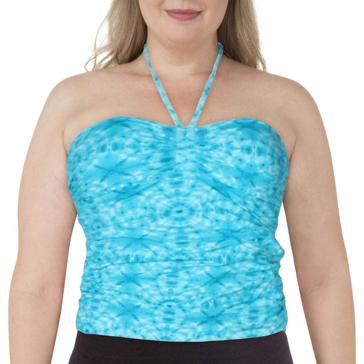 Rod Beattie Women's Halter Tie-Dye Tankini Swim Top - Blue Size 6 | Stylish Beachwear for Summer Vacation & Pool Parties