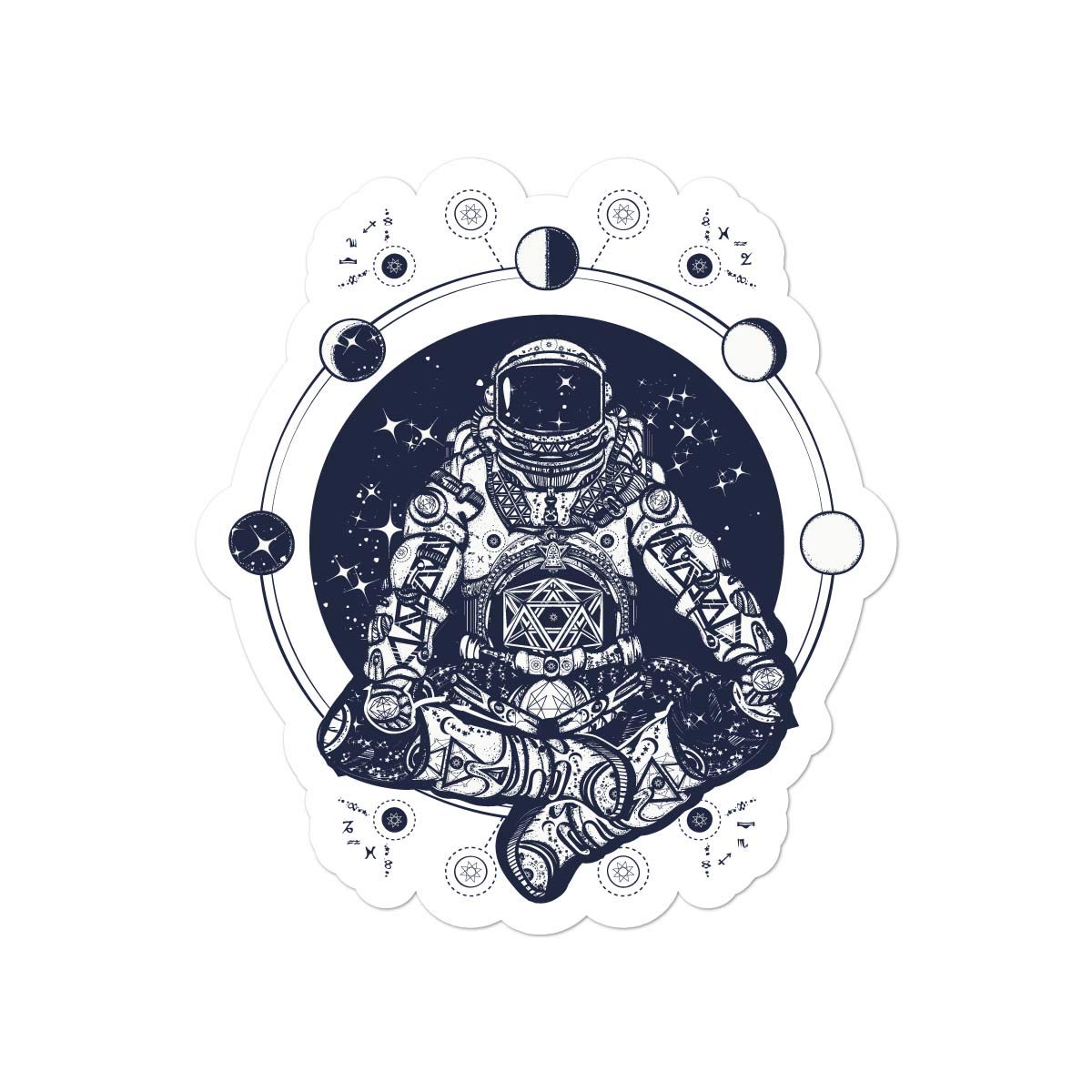 3 Inch Full Color Vinyl Decal - Milk Mug Designs with Yoga, Moon Phase & Space Astronaut Theme | Perfect for Water Bottles, Laptops, Car Windows & DIY Crafts