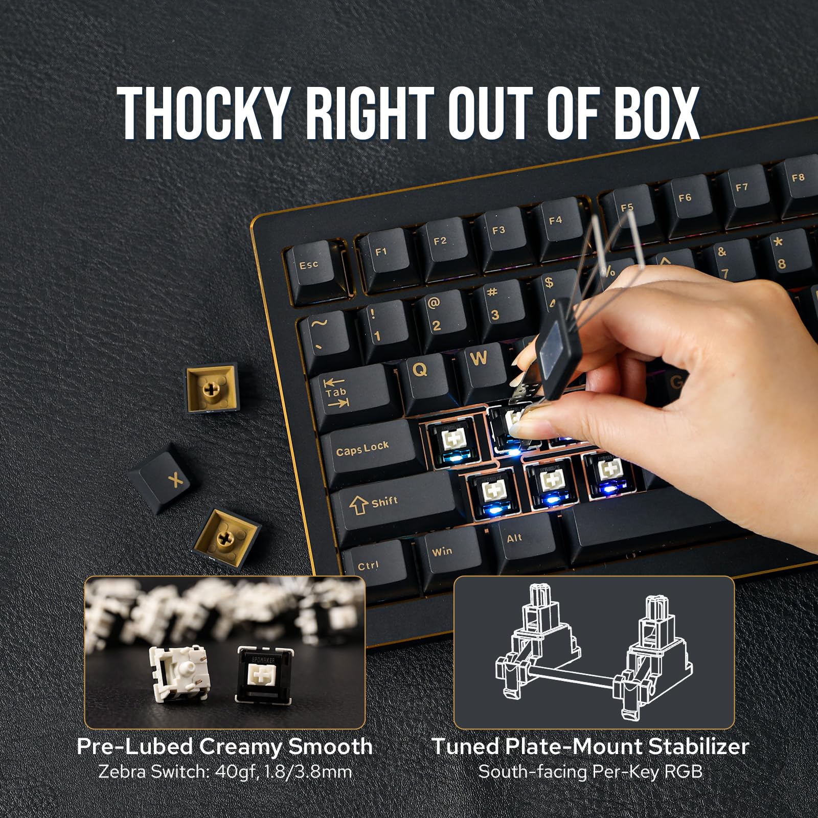 EPOMAKER Tide75 Wireless Mechanical Keyboard - 75% Aluminum Body, QMK/VIA Programmable, Hot-Swap Switches, FR4 Plate, Bluetooth/2.4Ghz/USB-C Connectivity, RGB Backlit, NKRO (Black) - Perfect for Gaming, Coding & Office Work