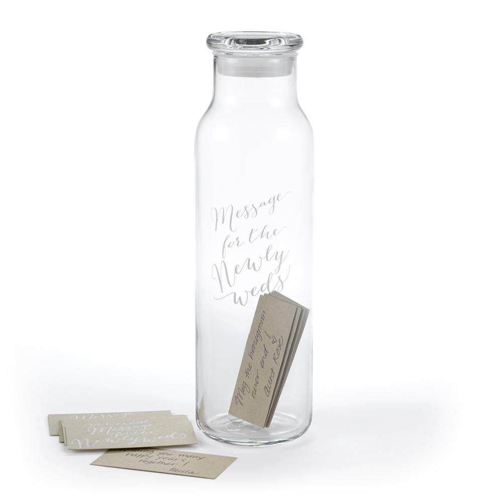 Message in a Bottle Gift Set - 3 Glass Bottles with Cork Lids & 150 Inspirational Advice Cards (50 per Bottle) - Perfect for Wedding Favors, Birthday Gifts, and Romantic Surprises