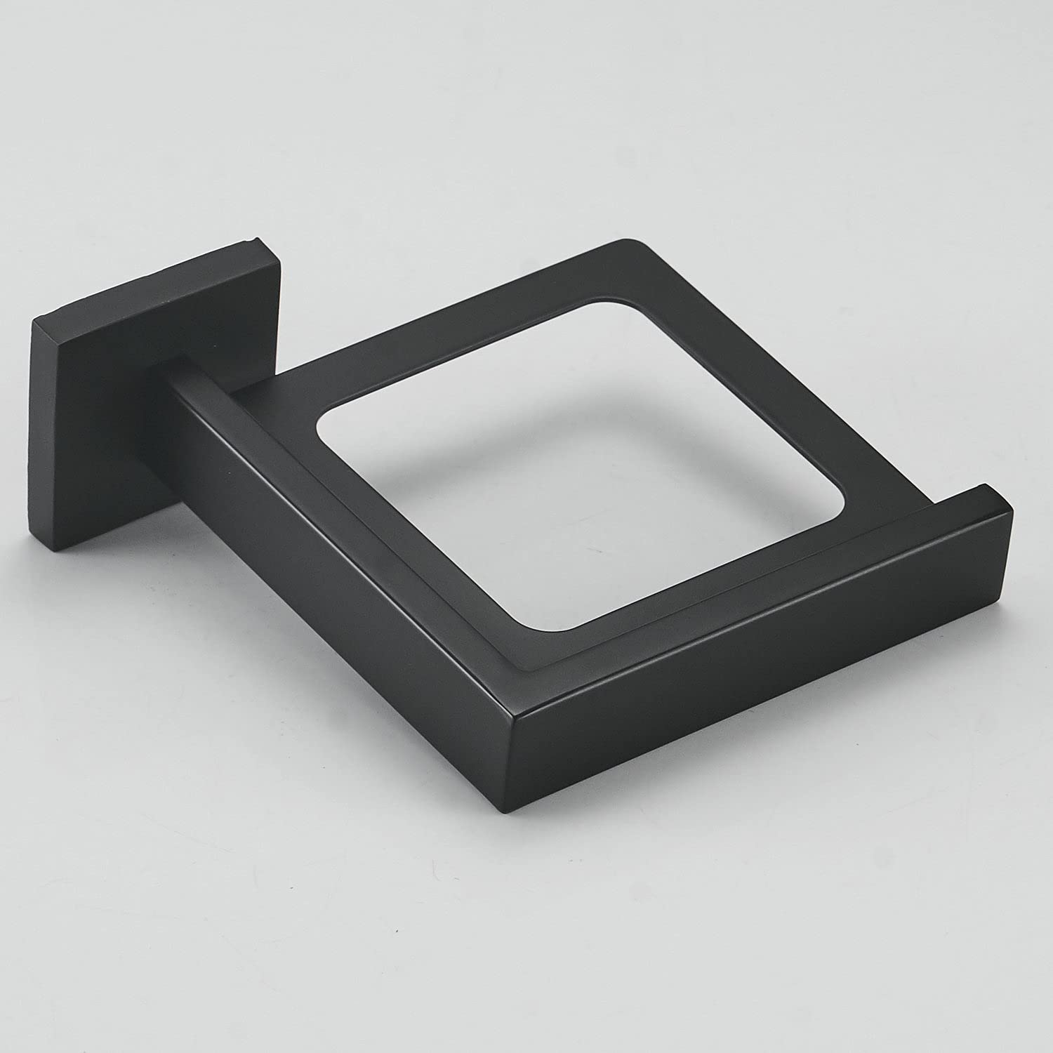 Modern Matte Black Toilet Brush Set with Wall Mount Holder - Bathroom Essentials