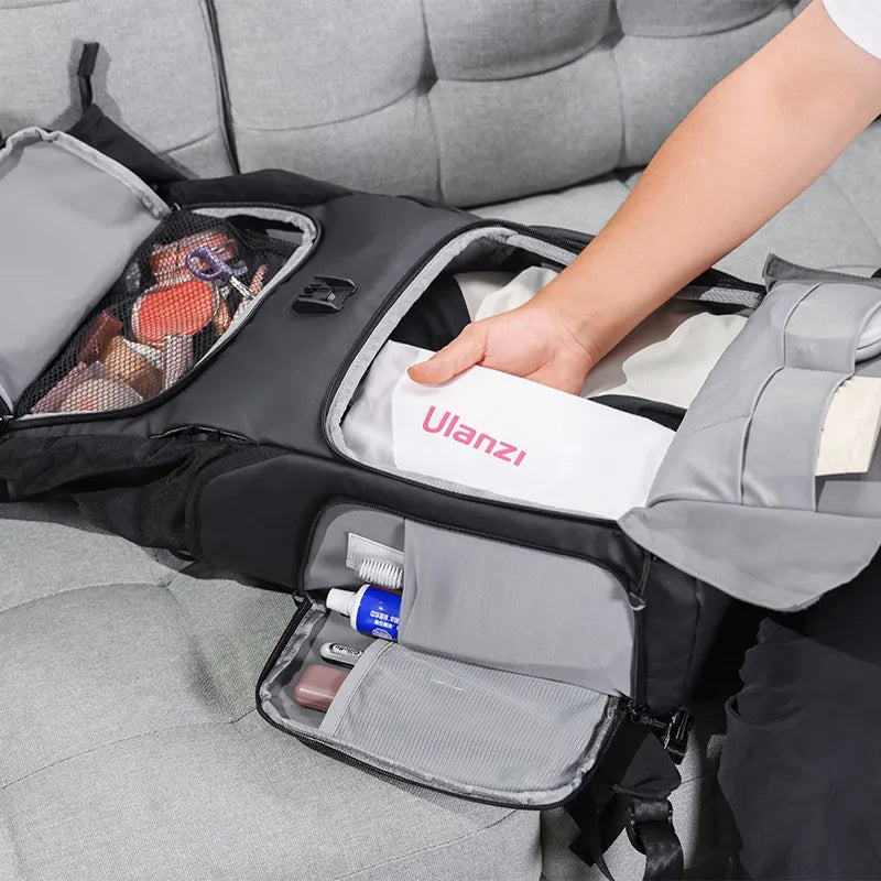 Ulanzi BT01 Professional Business Travel Backpack - Lightweight Laptop Backpack with USB Charging Port, Water Resistant & Anti-Theft Design - Perfect for Business Trips, Commuting & Air Travel