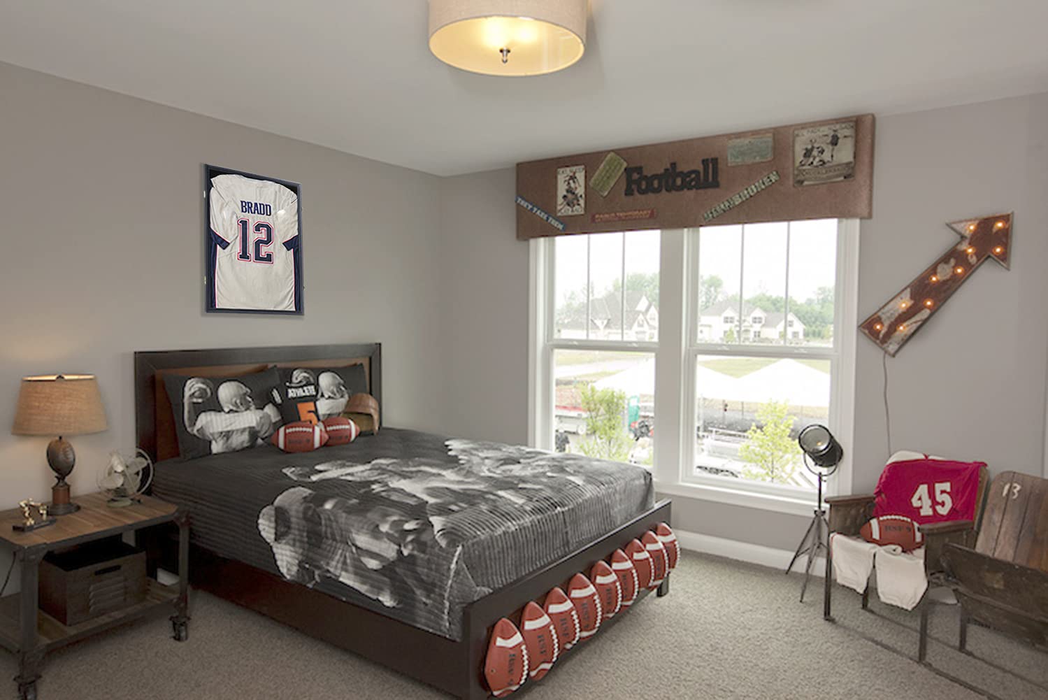 KCRasan Jersey Display Frame Case - Large Lockable Shadow Box with UV Protection for Sports Jerseys (Baseball, Basketball, Football, Soccer, Hockey) - Matte Black Finish - Perfect for Home, Office & Man Cave Decor