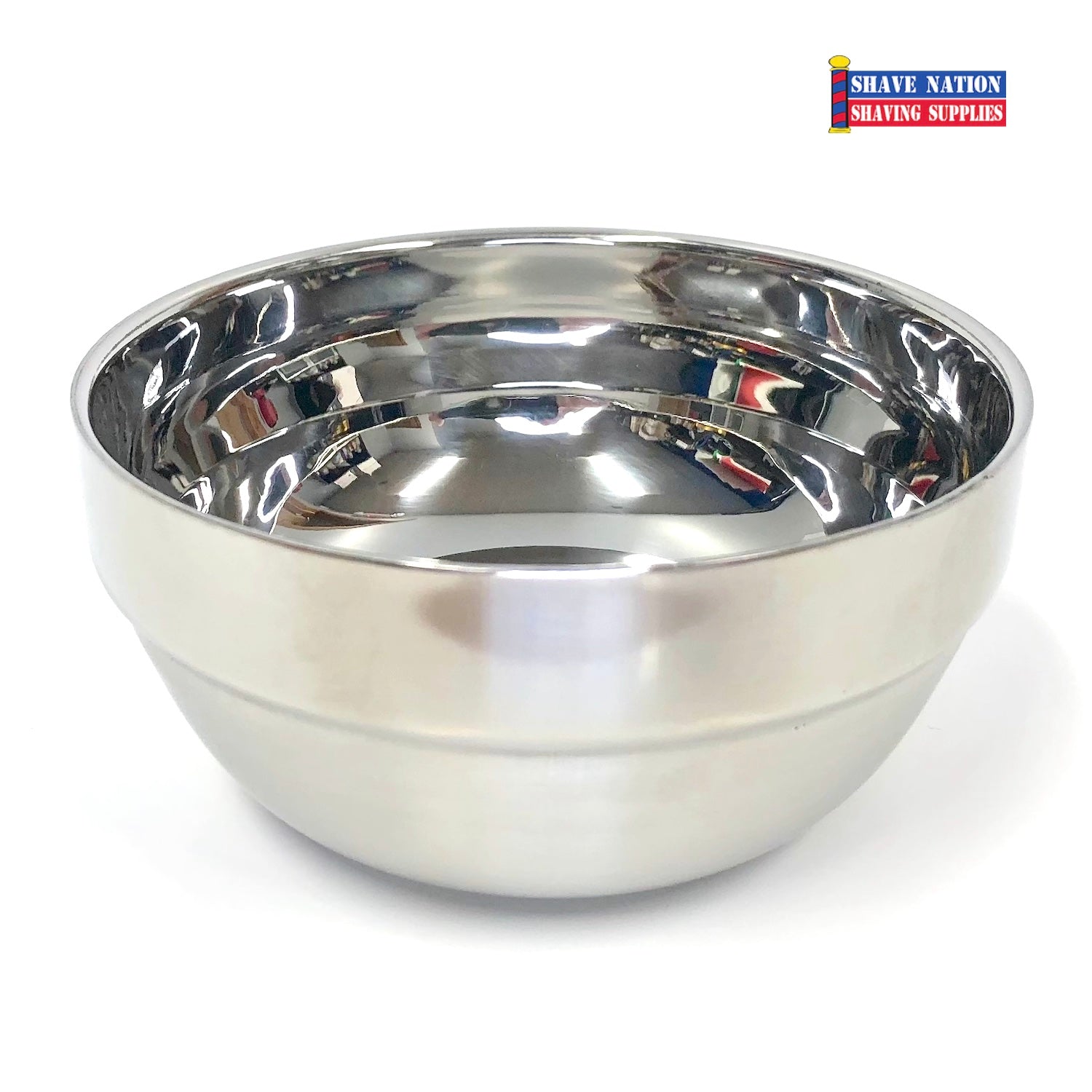Shave Nation Premium Stainless Steel Shaving Bowl for Men - Perfect for Wet Shaving, Lathering Soap & Traditional Barber Style Shaving at Home or Salon