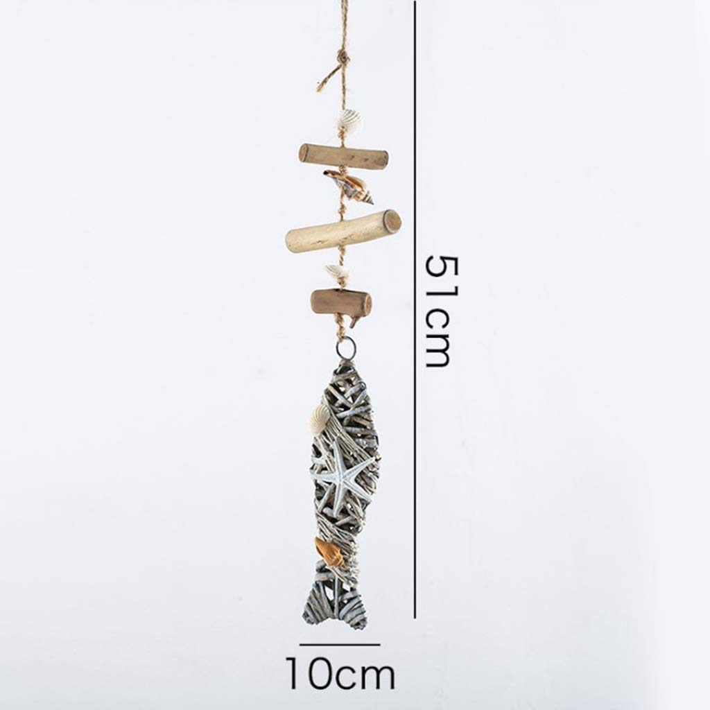 Handmade Wooden Fish Pendant - Nautical Themed Wall Decor for Home, Nursery & Kindergarten - Natural Wood Fish Cutout Ornament - Perfect Gift for Beach House Decor & Ocean Lover (Style 04)