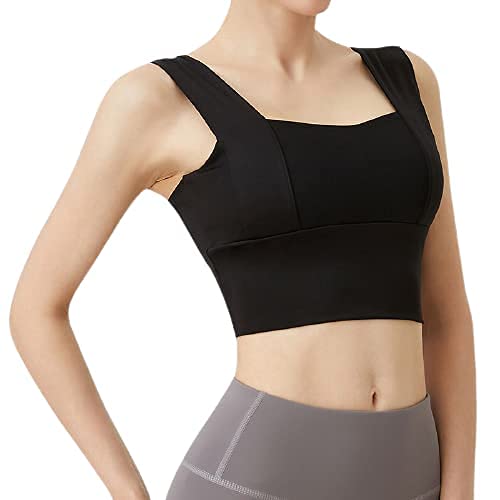 Women's Sleeveless Workout Crop Tank Top - Breathable Yoga Running Sports Shirt for Gym & Fitness - Free Size (28-32) - Black - Perfect for Yoga, Running, Gym Workouts & Casual Wear