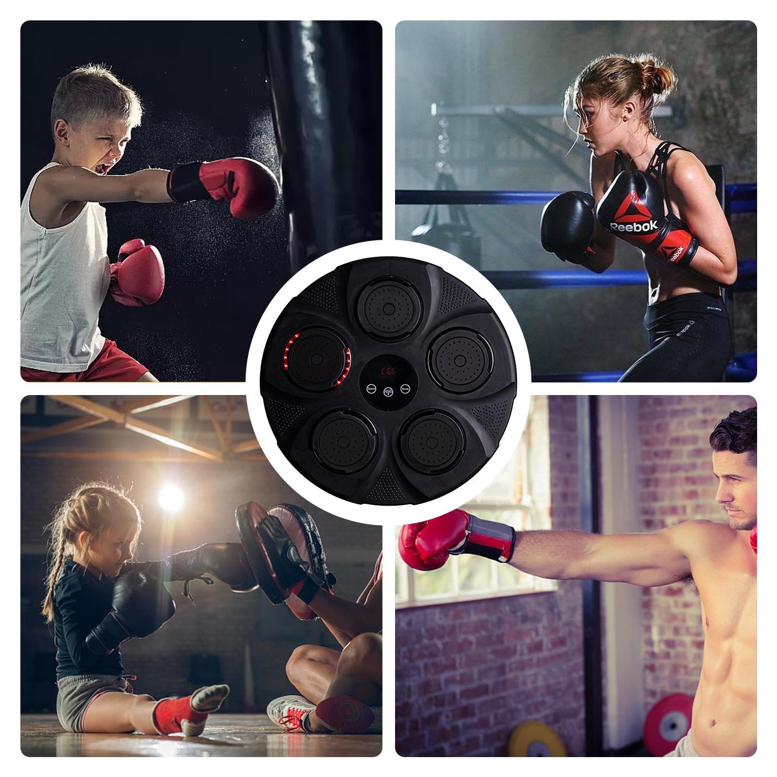 Smart Electronic Boxing Machine with Music & RGB Lights - Wall Mount Punching Target for Adult Home Workouts | Perfect for Fitness Training, Stress Relief & Fun Exercise