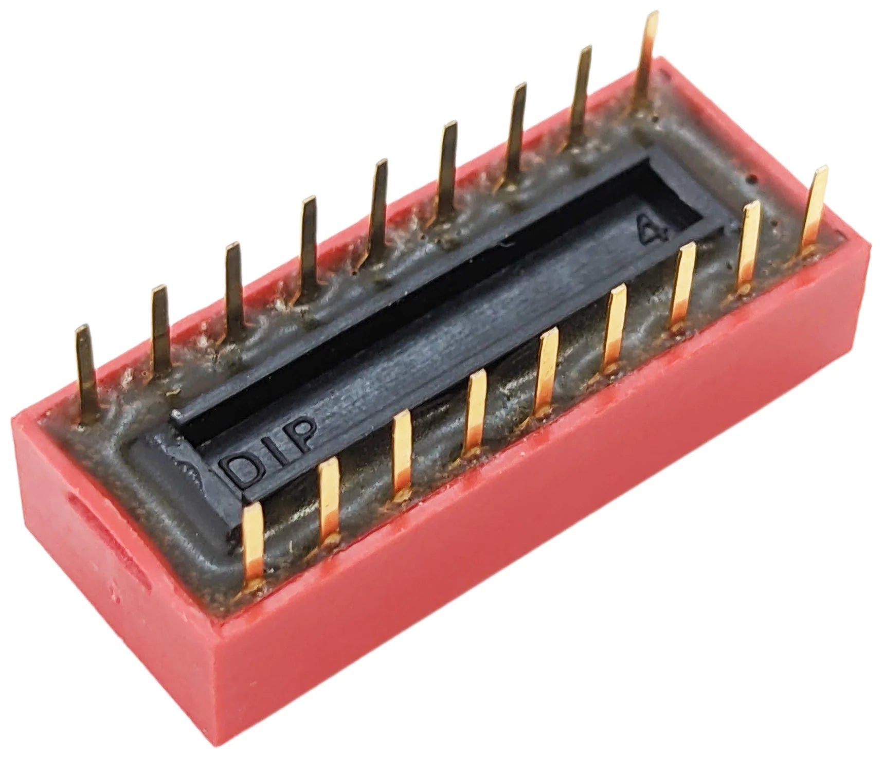 9-Position DIP Switch SPST 18 Pin Red 24.3x9.9x5.3mm - Perfect for PCB Circuit Boards, Industrial Controls & Electronic Prototyping