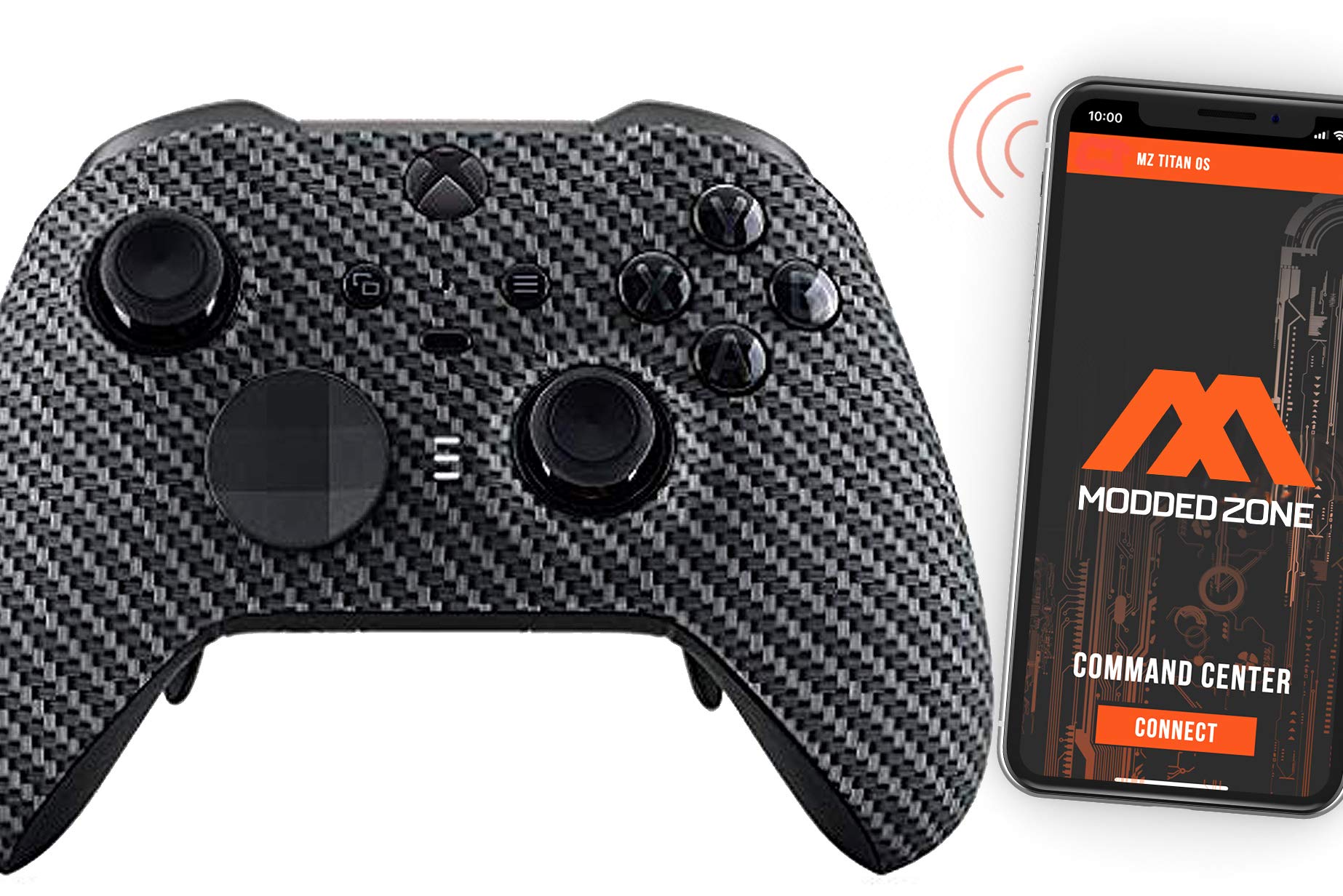 MODDEDZONE Custom Wireless Xbox ONE Elite Series 2 & PC Controller with Smart Mods - Premium FPS Gaming Controller Handcrafted in USA - Carbon Fiber Design - Perfect for Competitive Gaming & Esports Tournaments