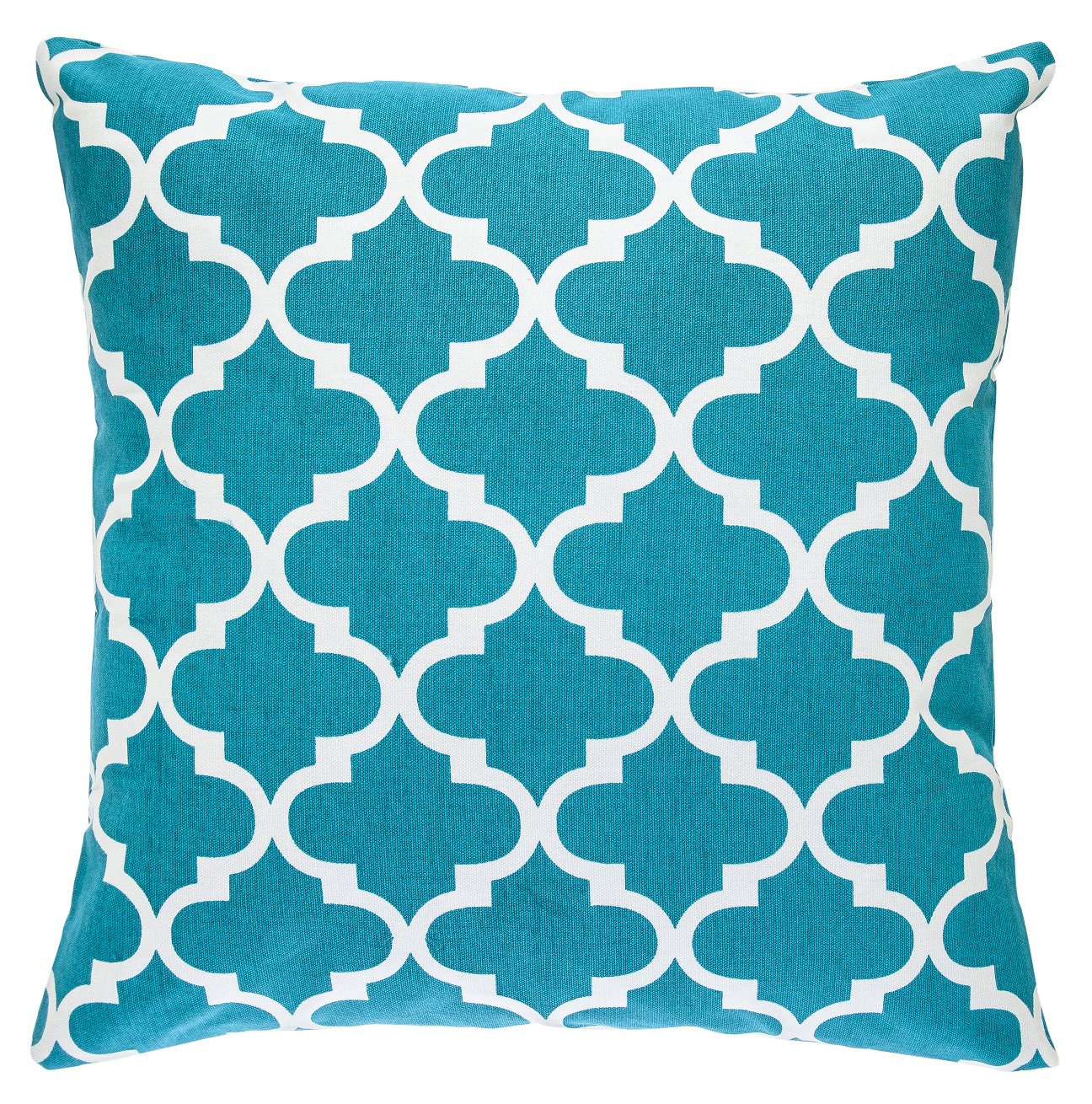 TreeWool Trellis Pattern 20x20 Inch Set of 2 Decorative Throw Pillow Covers - 100% Cotton Accent Pillow Cases for Sofa, Couch & Bed - Spring Summer Home Decor in Teal - Perfect for Living Room, Bedroom & Outdoor Patio