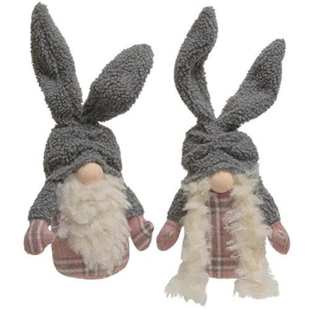 Mr. & Mrs. Cozy Plaid Bunny Gnome Set of 2 - Cute Easter Home Decor for Mantel, Shelf & Garden - Perfect Seasonal Gnomes for Spring & Holiday Decorations