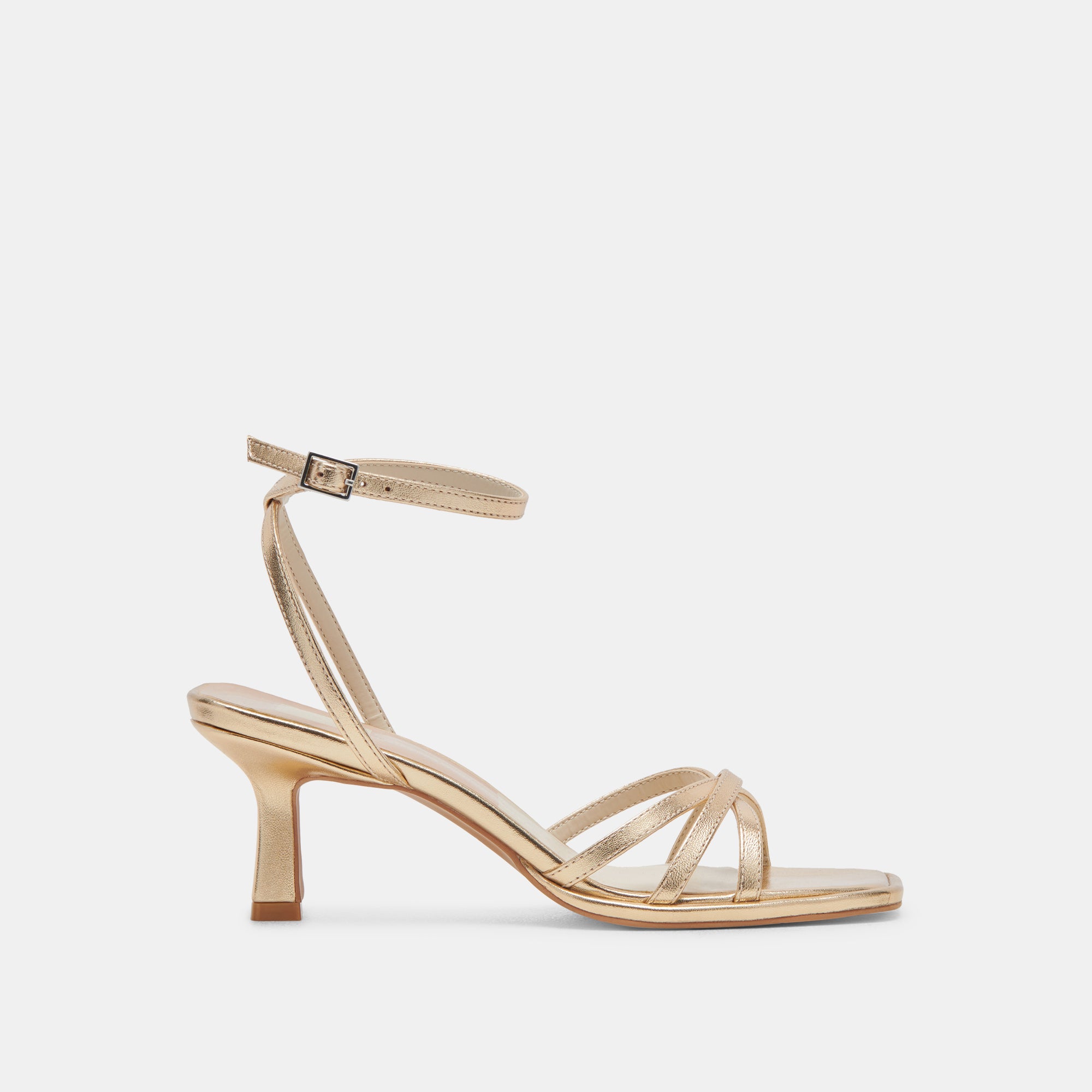 MANJI HEELS Light Gold Metallic Leather Women's Dress Shoes - Perfect for Weddings, Parties & Evening Events