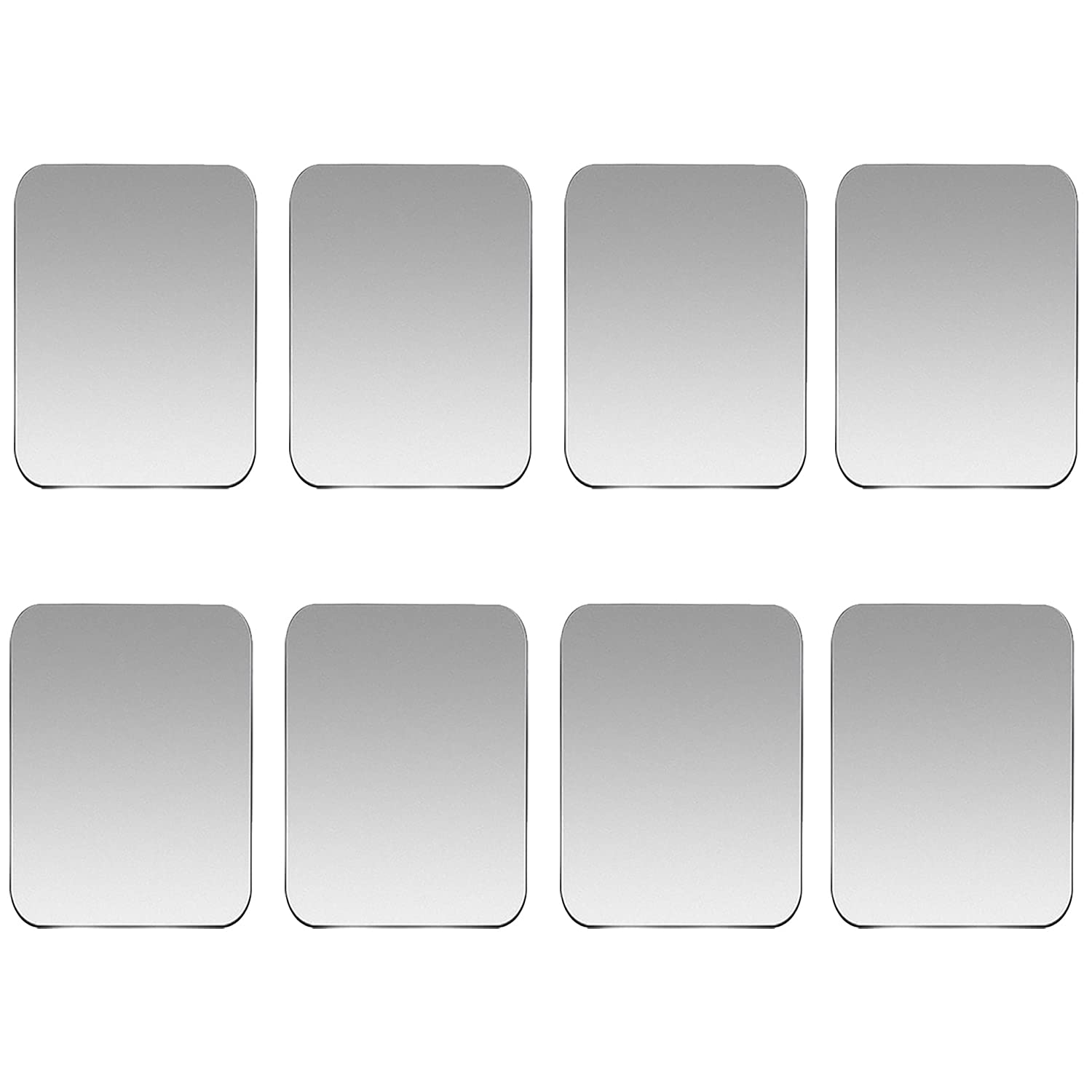 8-Pack SALEX Magnetic Metal Plates for Car Mount & Phone Holder - Large Silver Iron Discs with 3M Adhesive - Thin Steel Back Stickers for iPhone, Samsung & Smartphones (Perfect for Dashboard, Office Desk & Wall Mounting)